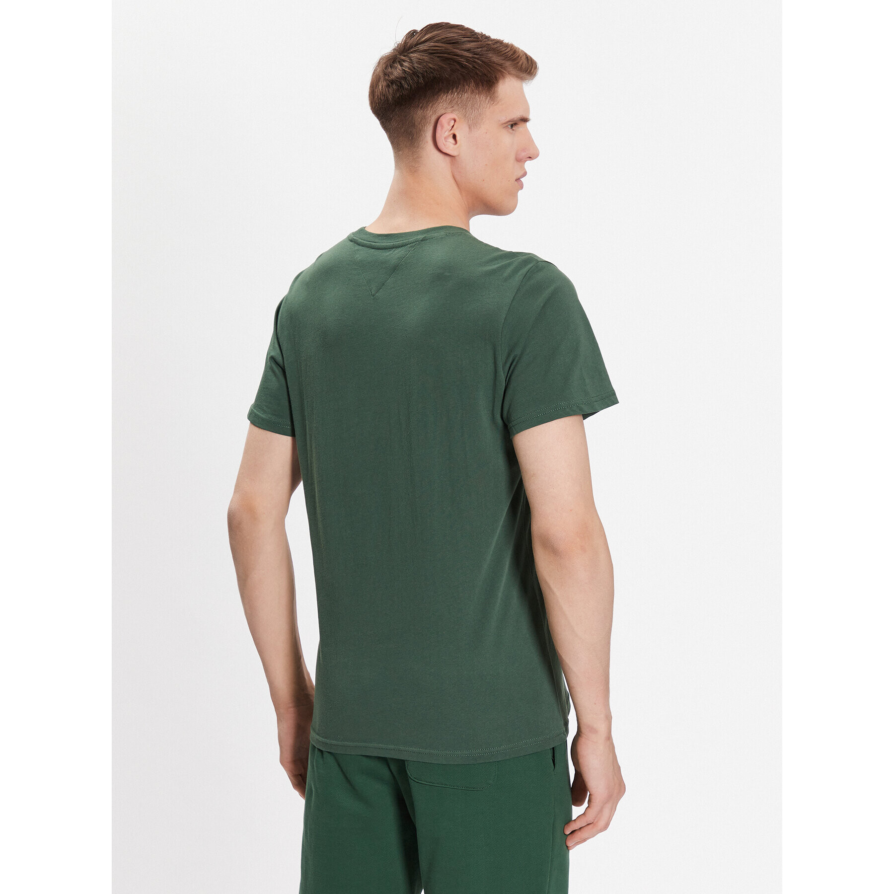 Tommy Jeans Tricou DM0DM16831 Verde Regular Fit - Pled.ro