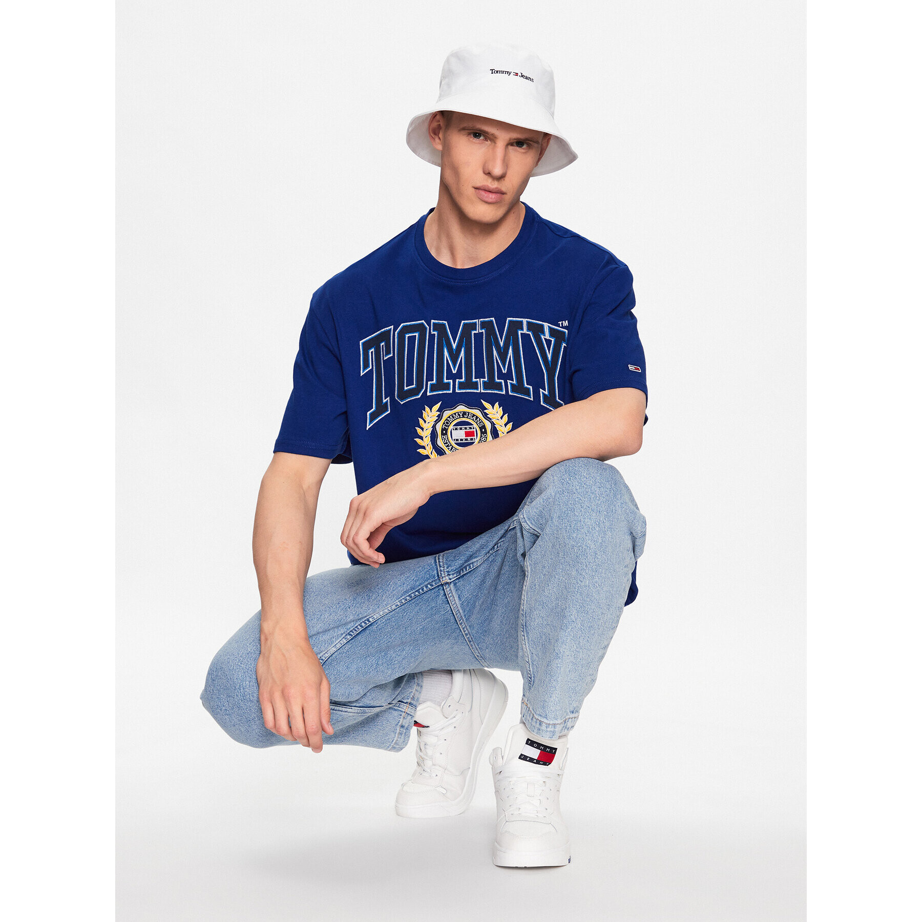 Tommy Jeans Tricou DM0DM16832 Albastru Relaxed Fit - Pled.ro