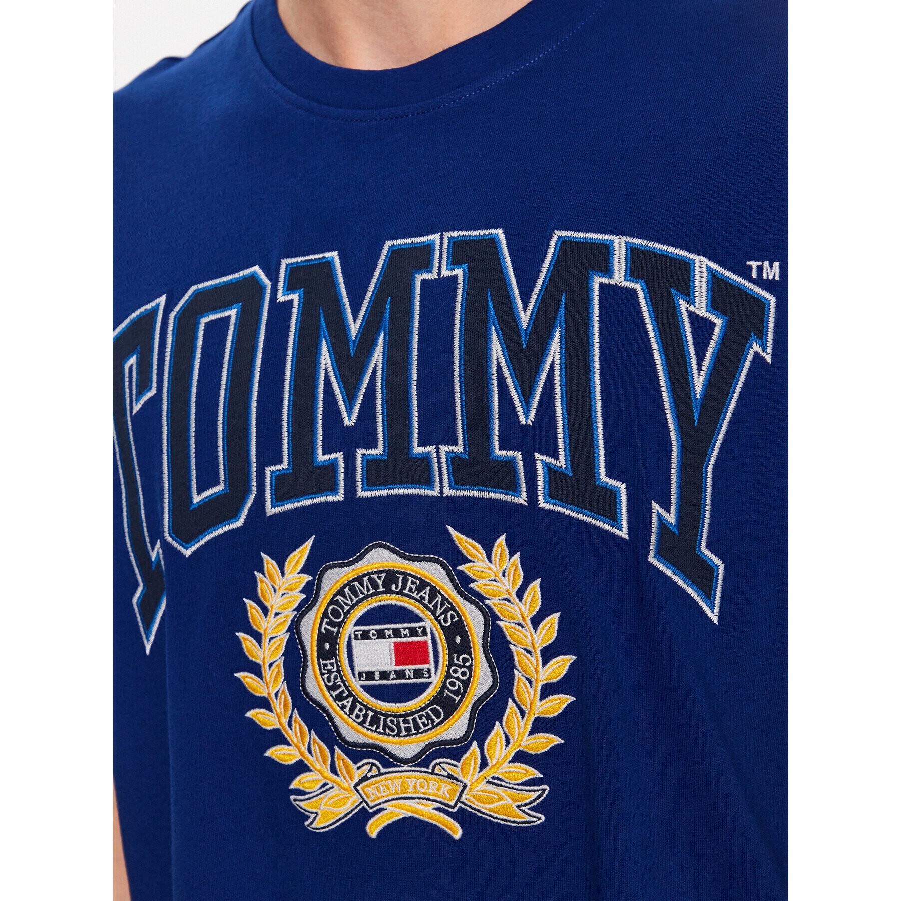 Tommy Jeans Tricou DM0DM16832 Albastru Relaxed Fit - Pled.ro