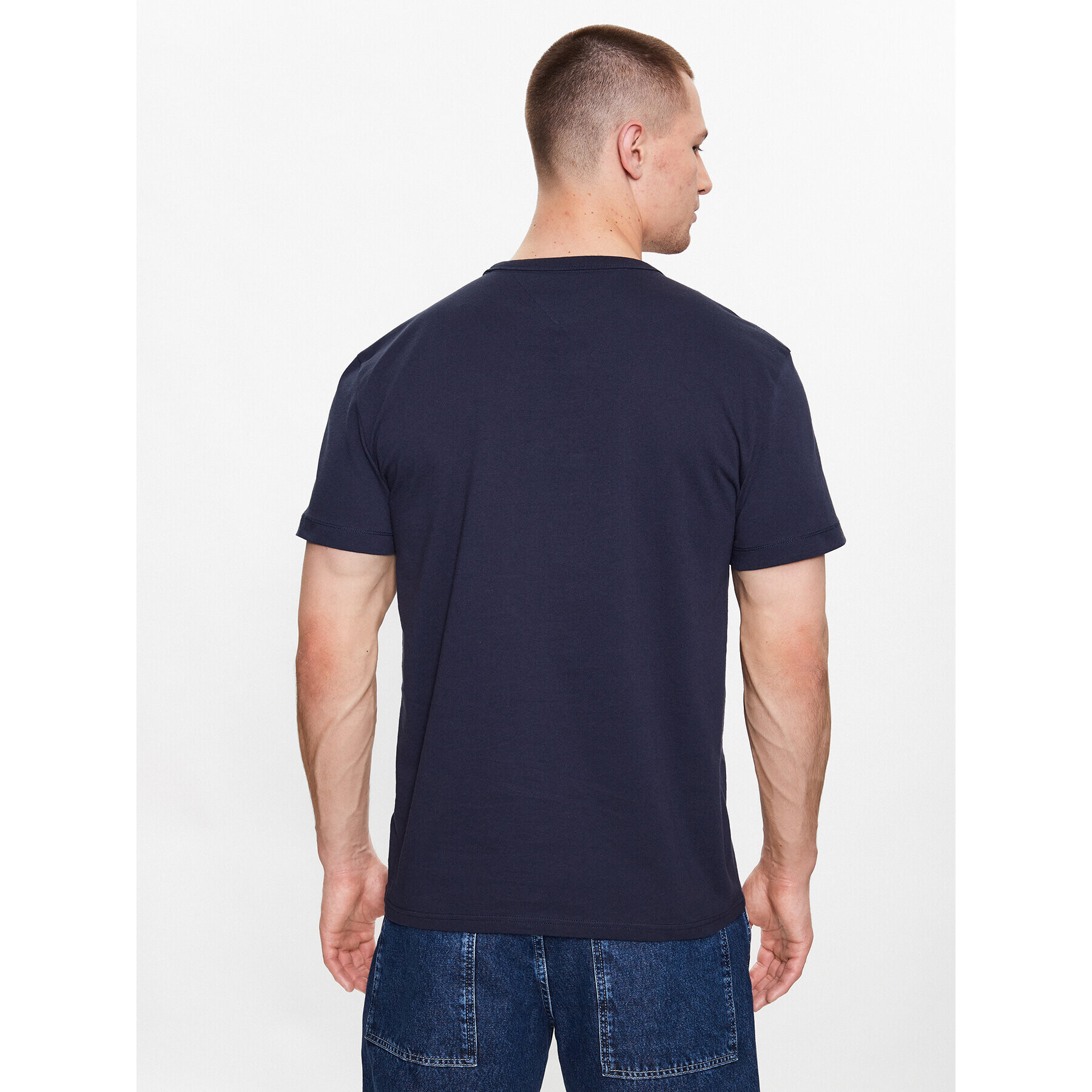 Tommy Jeans Tricou DM0DM16882 Bleumarin Regular Fit - Pled.ro