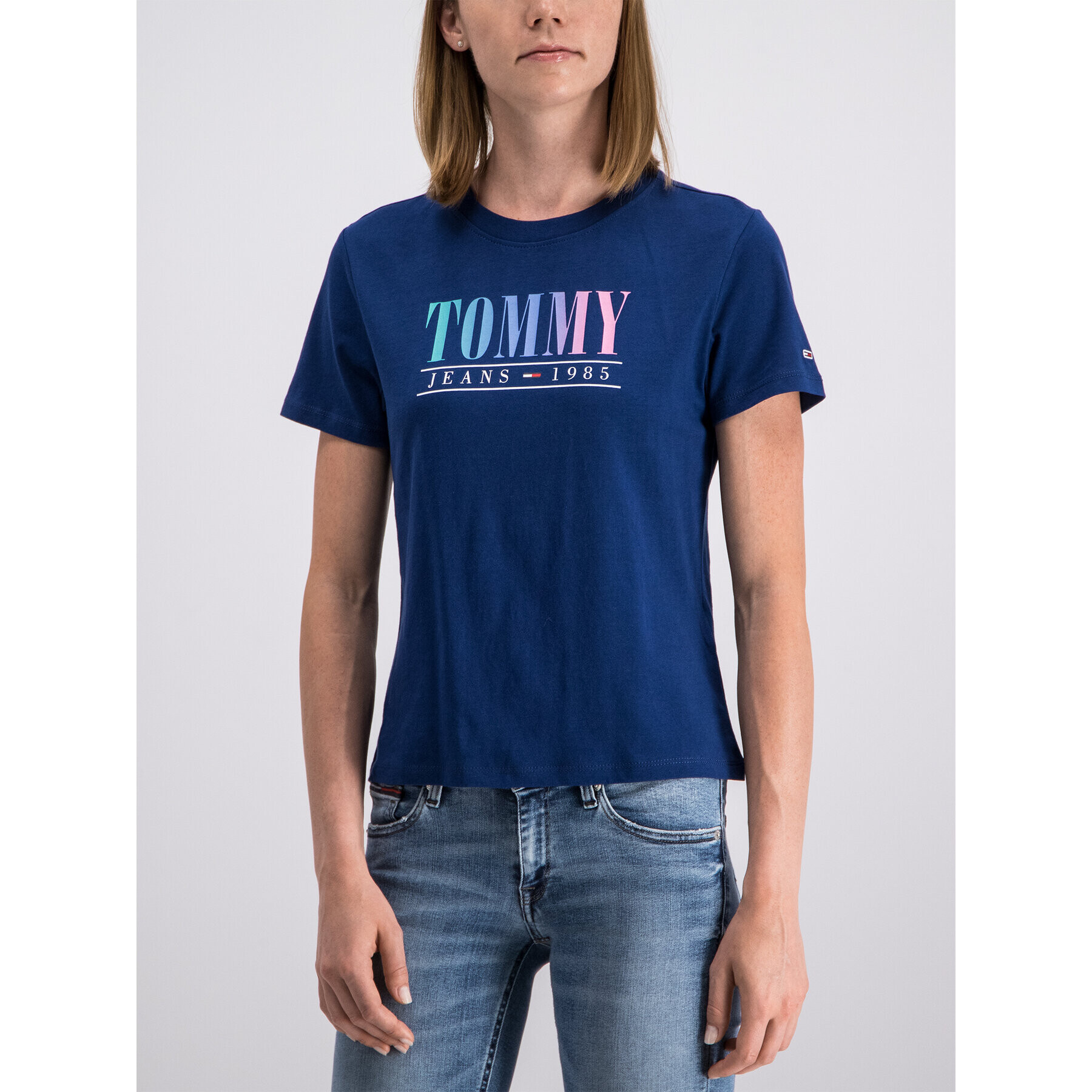 Tommy Jeans Tricou DW0DW06699 Bleumarin Regular Fit - Pled.ro