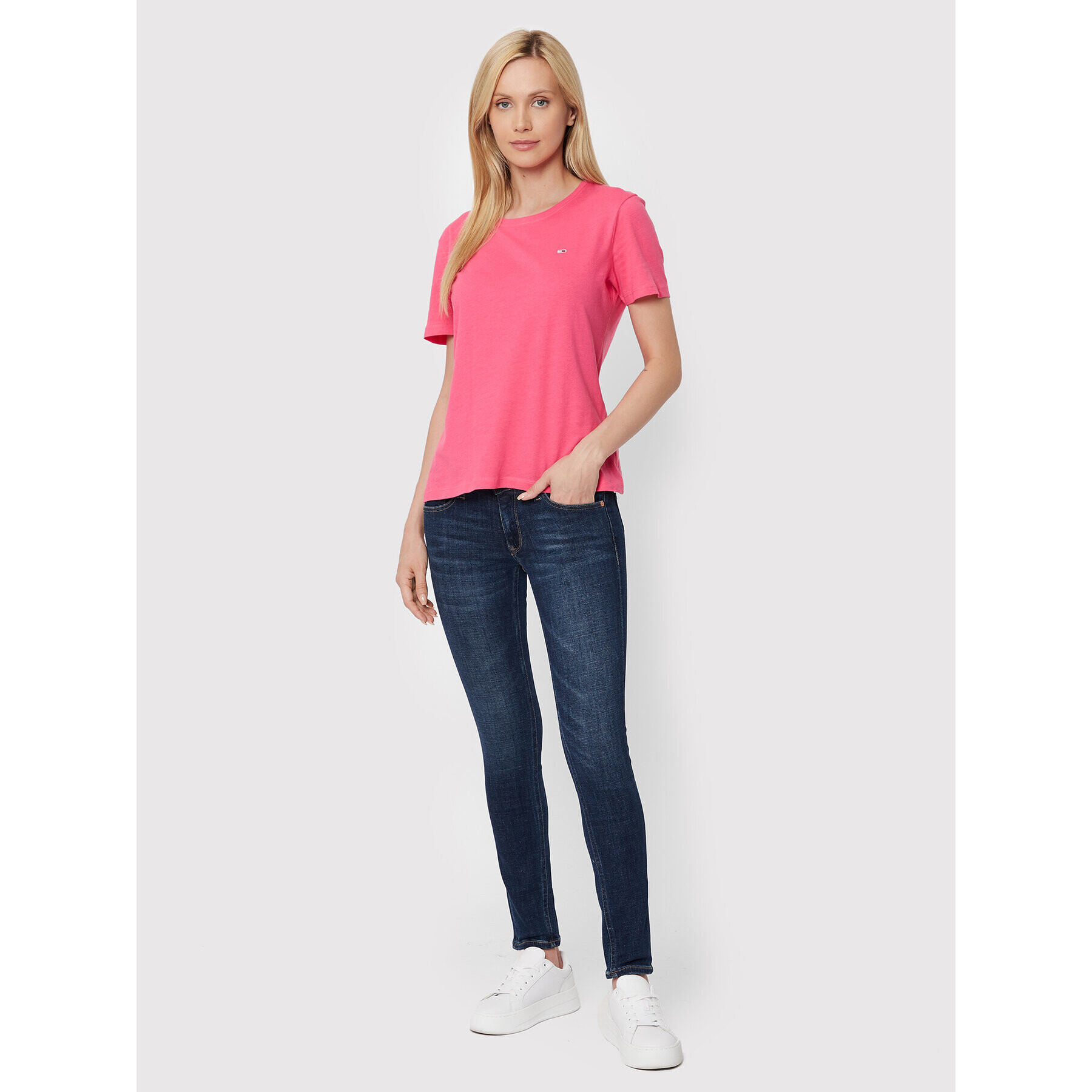 Tommy Jeans Tricou DW0DW06901 Roz Regular Fit - Pled.ro