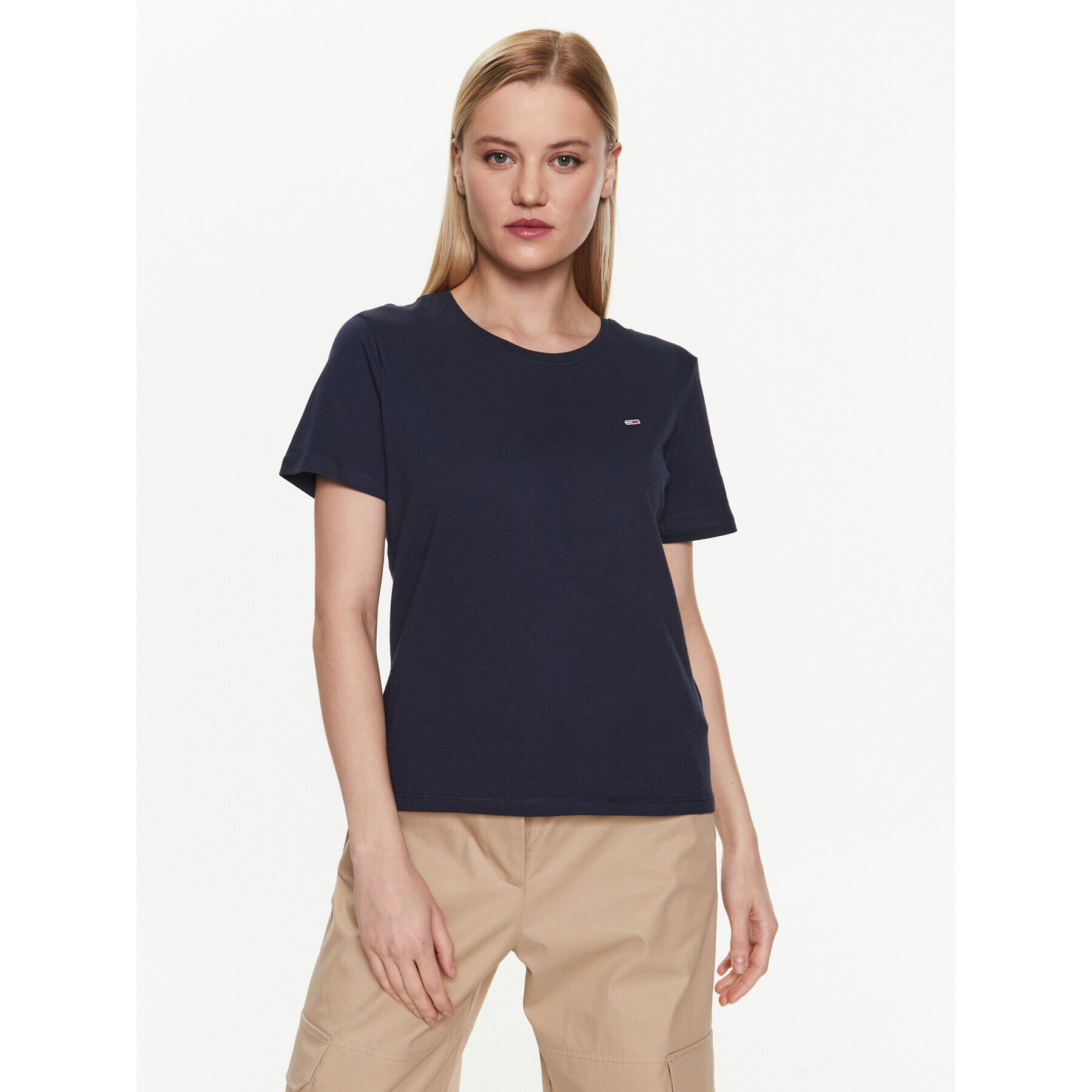 Tommy Jeans Tricou DW0DW14616 Bleumarin Regular Fit - Pled.ro