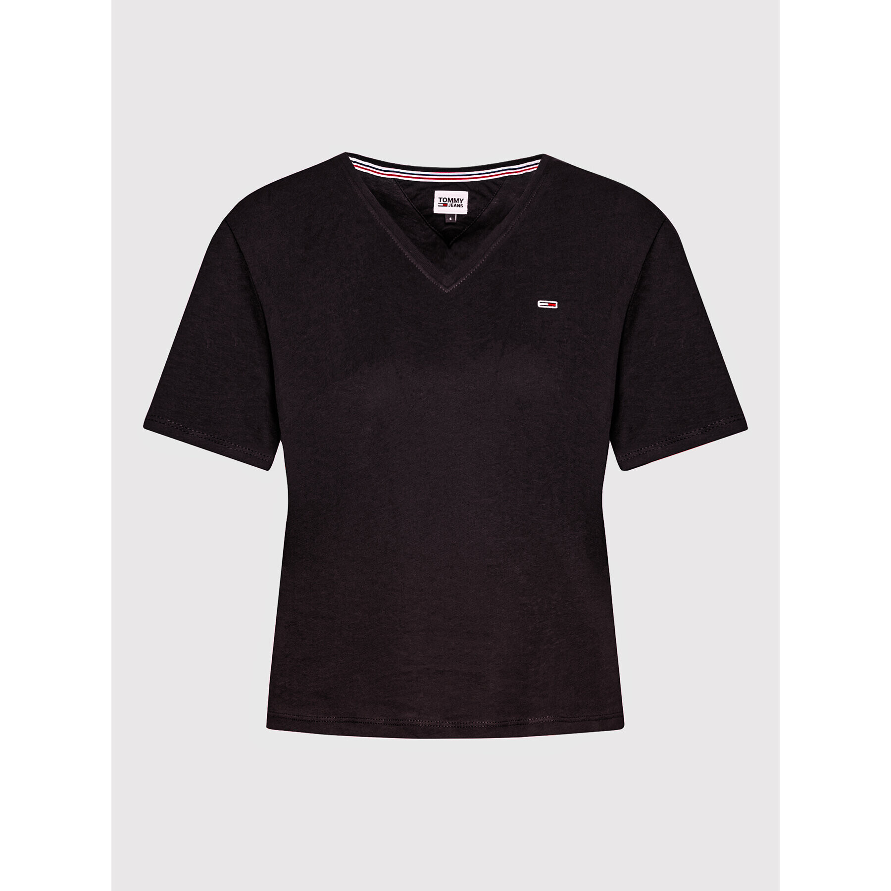 Tommy Jeans Tricou DW0DW14617 Negru Slim Fit - Pled.ro