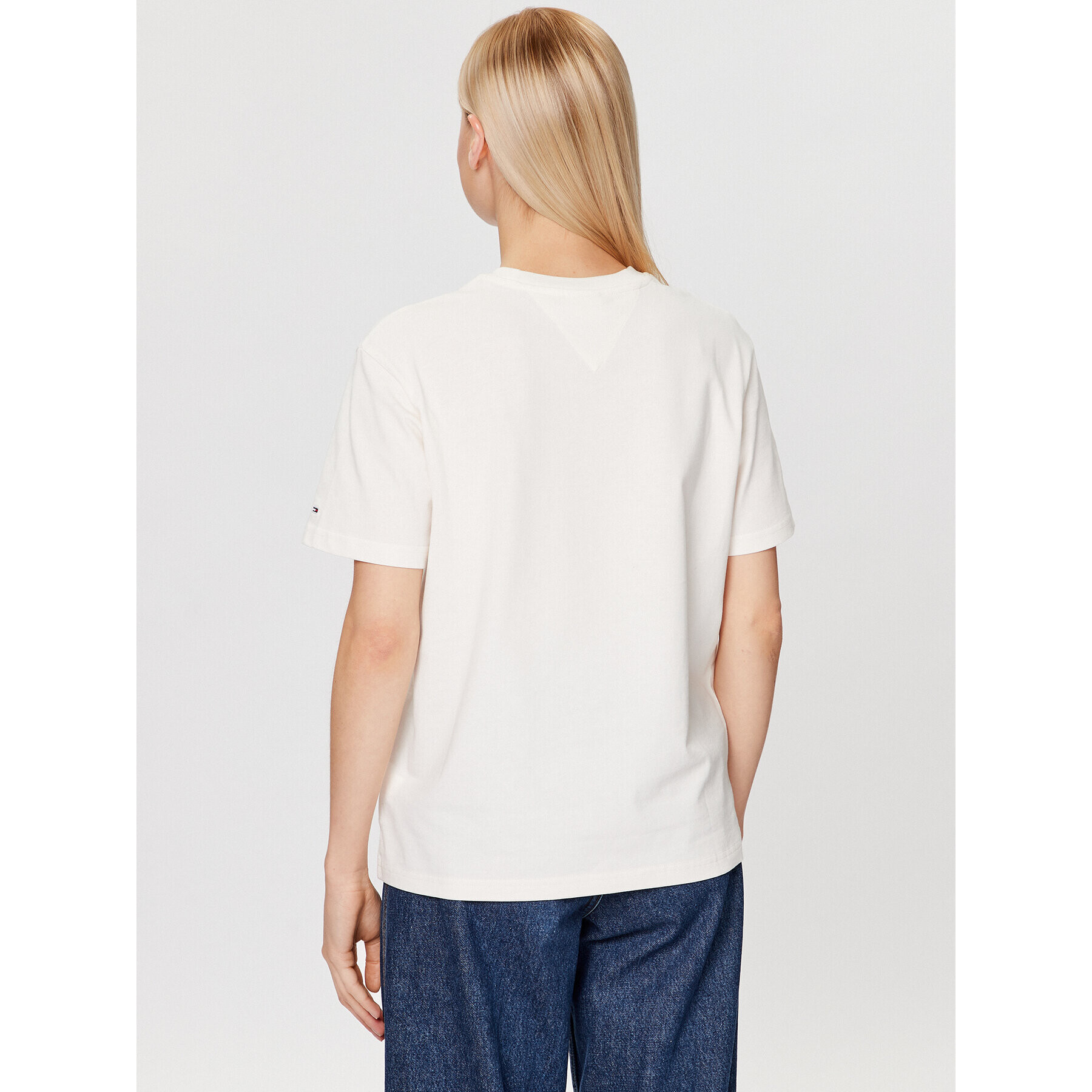 Tommy Jeans Tricou DW0DW16147 Écru Relaxed Fit - Pled.ro