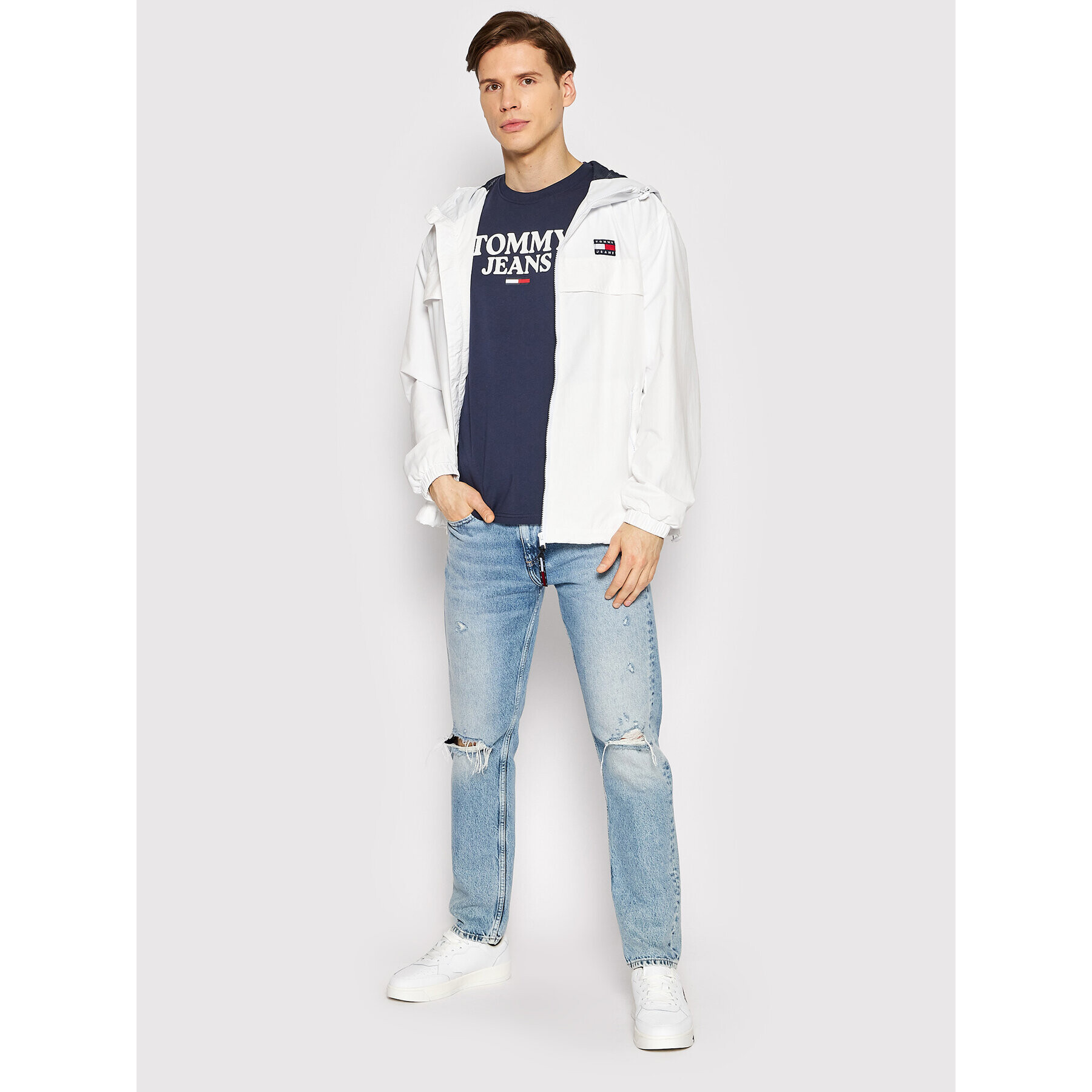 Tommy Jeans Tricou Entry Graphic DM0DM12853 Bleumarin Regular Fit - Pled.ro