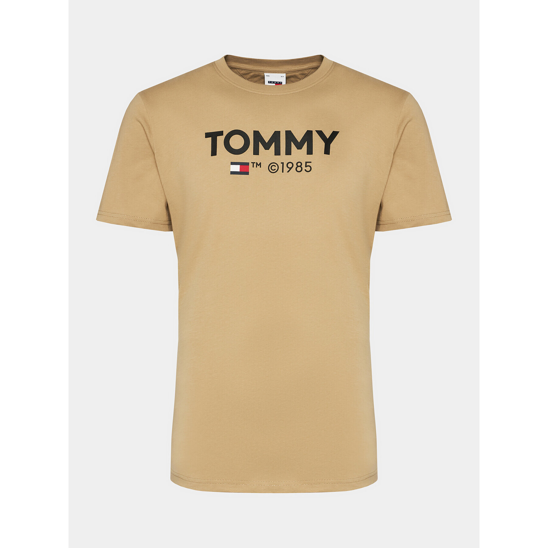 Tommy Jeans Tricou Essential DM0DM18264 Bej Slim Fit - Pled.ro