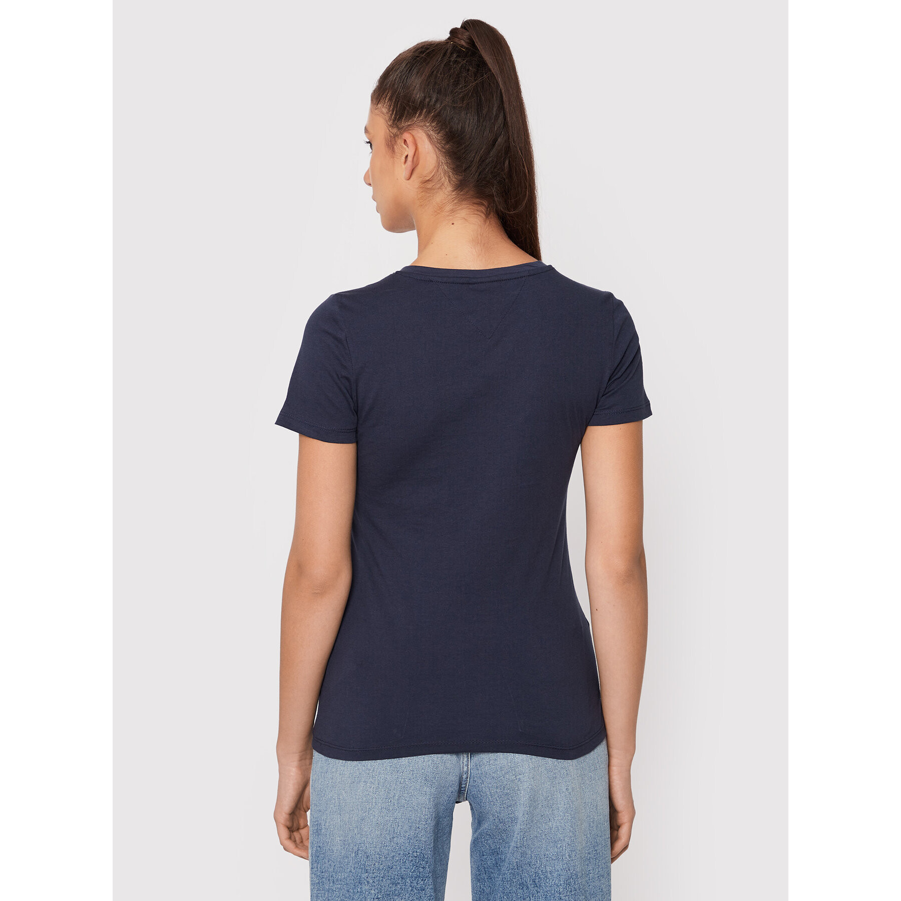 Tommy Jeans Tricou Essential Logo DW0DW13696 Bleumarin Regular Fit - Pled.ro