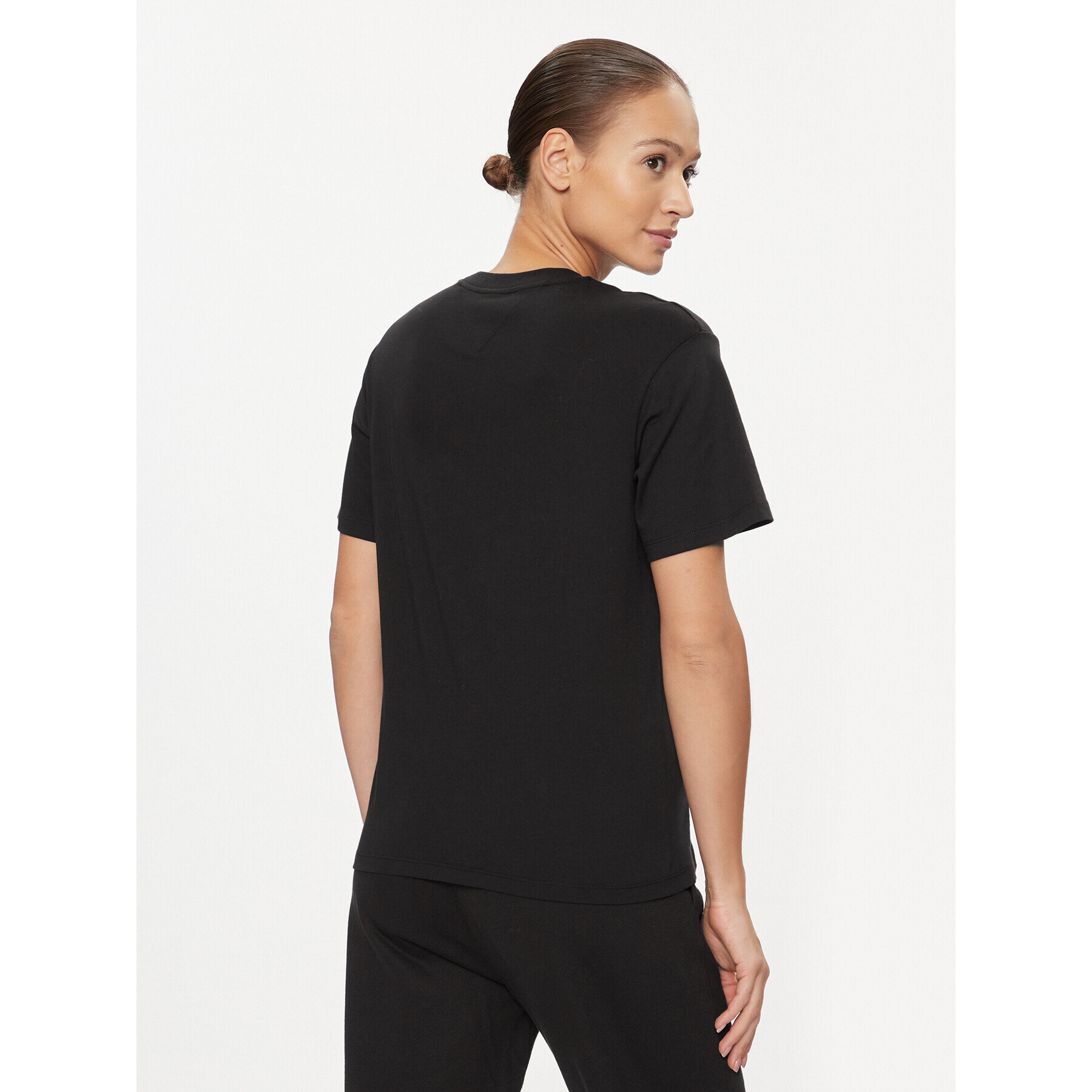 Tommy Jeans Tricou Essential Logo DW0DW16441 Negru Relaxed Fit - Pled.ro