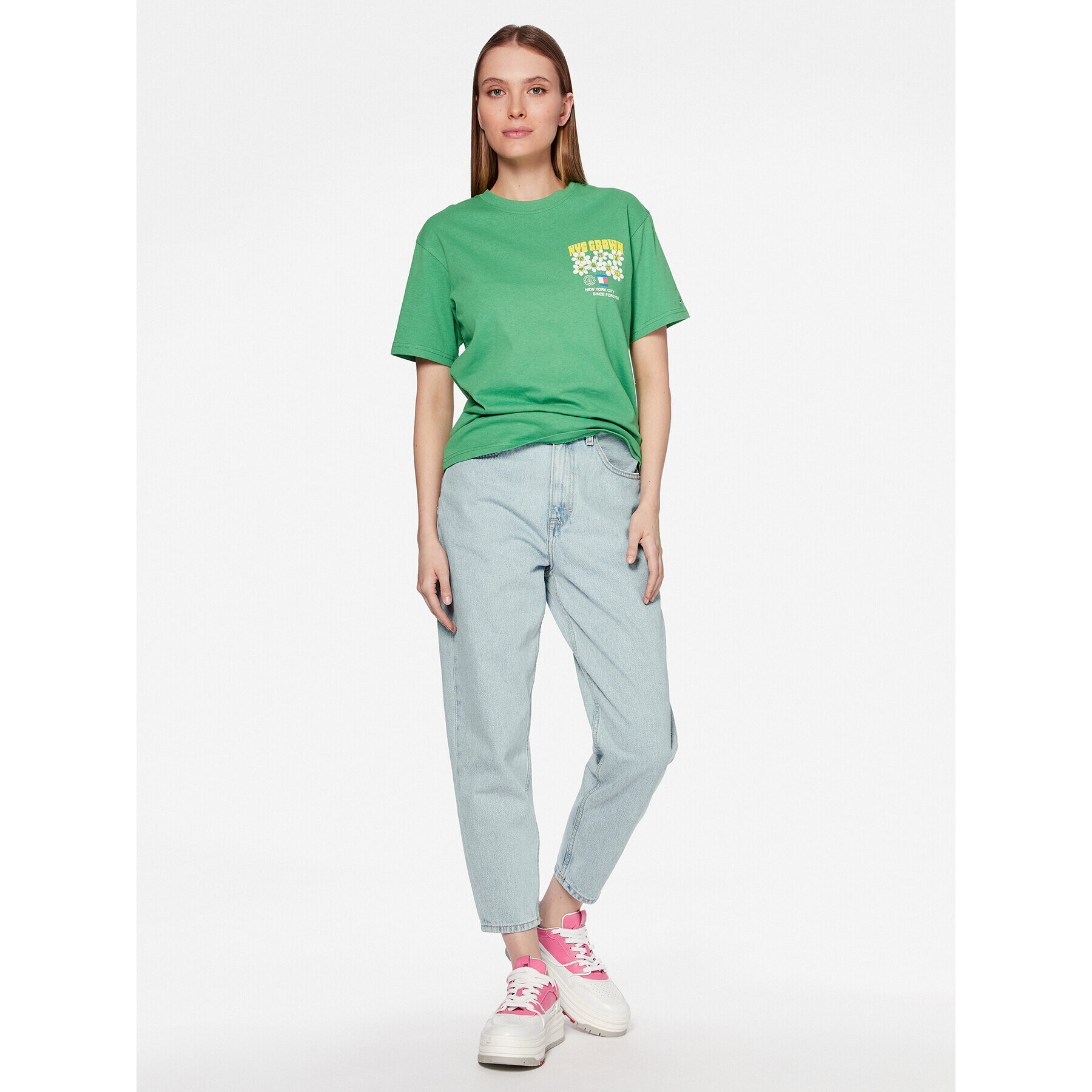 Tommy Jeans Tricou Homegrown DW0DW15474 Verde Relaxed Fit - Pled.ro