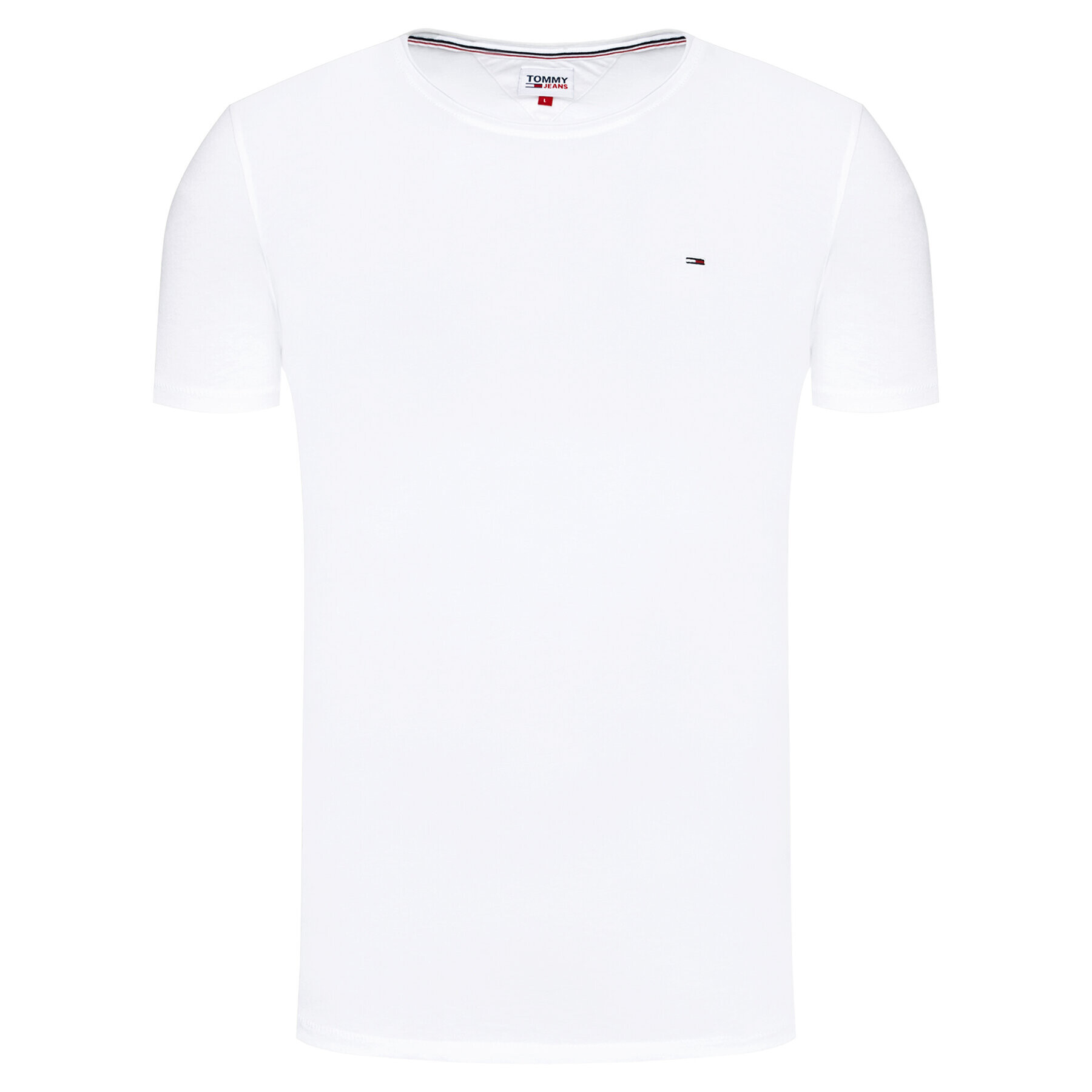 Tommy Jeans Tricou Jaspe Alb Slim Fit - Pled.ro