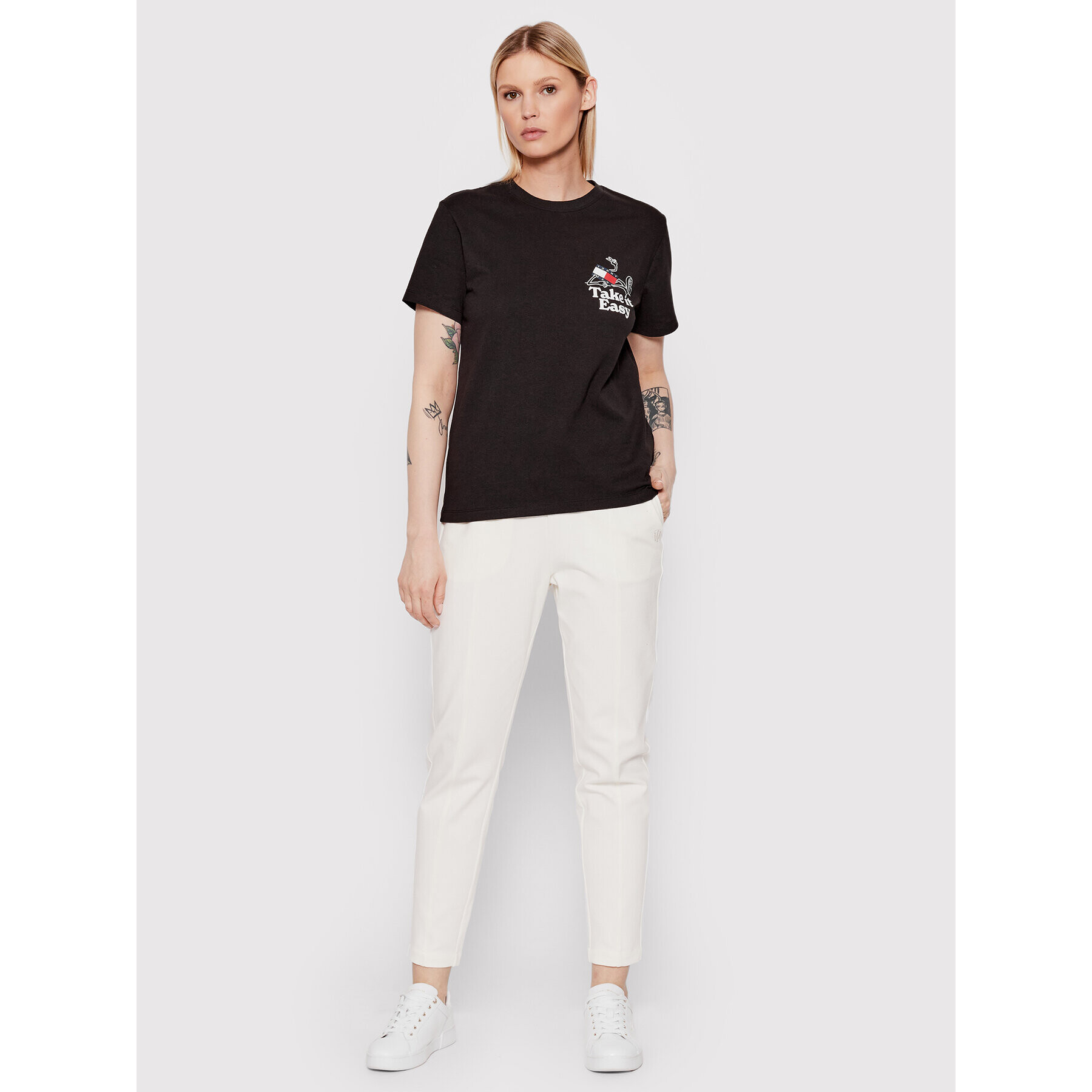 Tommy Jeans Tricou Philosotees DW0DW12843 Negru Relaxed Fit - Pled.ro