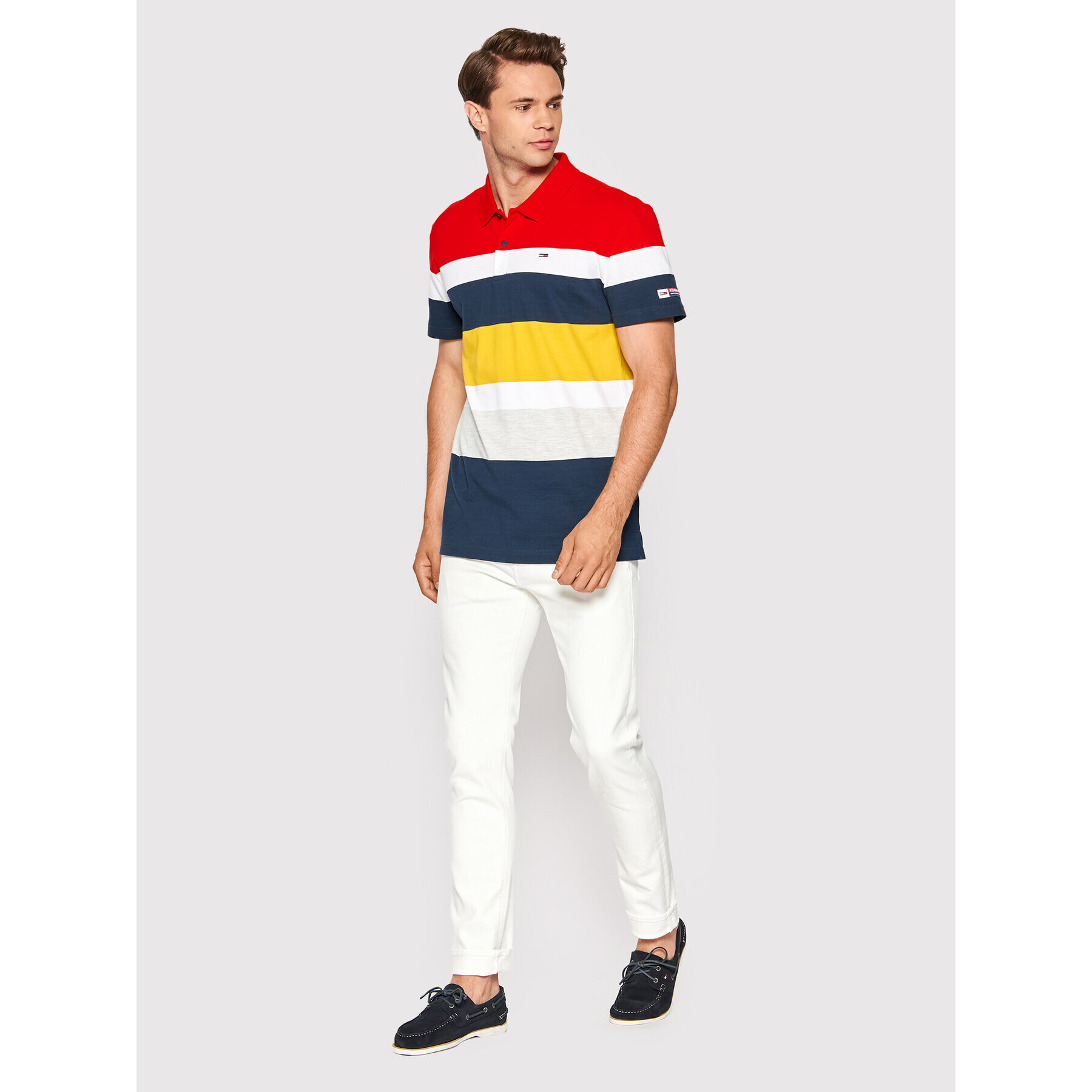 Tommy Jeans Tricou polo Archive DM0DM12964 Colorat Regular Fit - Pled.ro