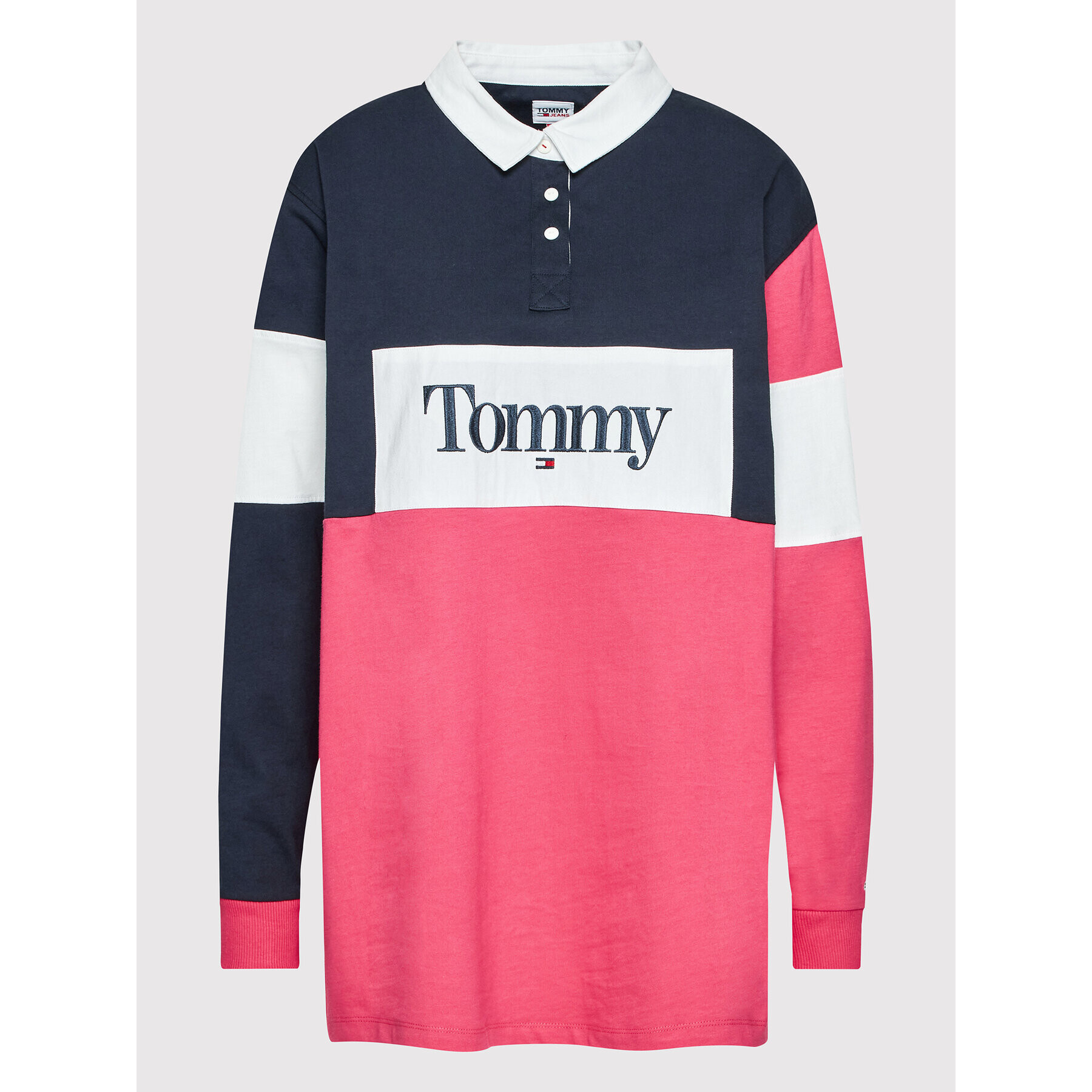 Tommy Jeans Tricou polo Bold Logo DW0DW13429 Colorat Relaxed Fit - Pled.ro