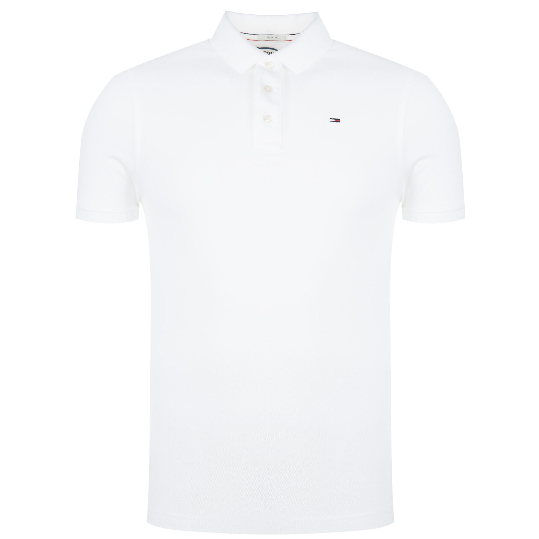 Tommy Jeans Tricou polo DM0DM04266 Alb Slim Fit - Pled.ro