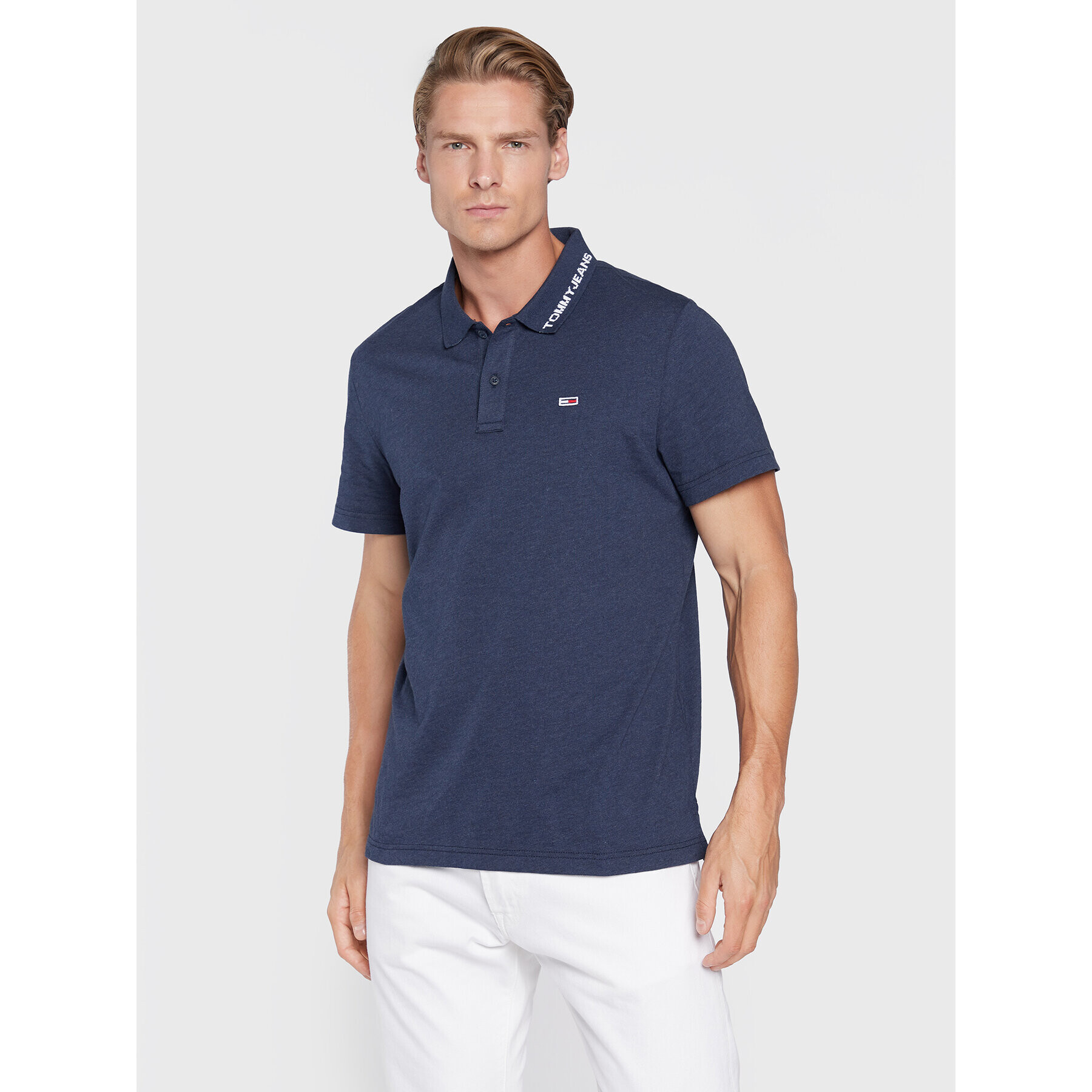 Tommy Jeans Tricou polo DM0DM10917 Bleumarin Regular Fit - Pled.ro