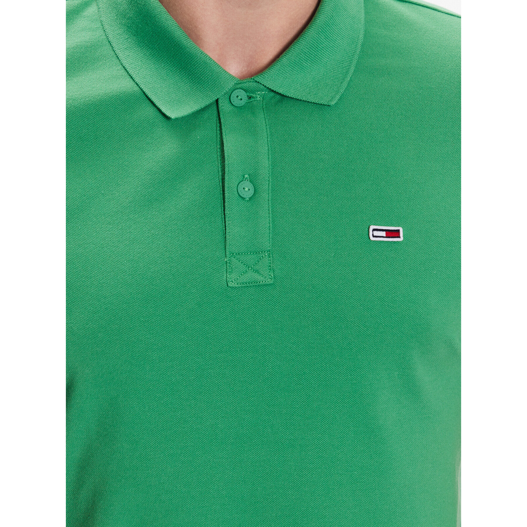 Tommy Jeans Tricou polo DM0DM15751 Verde Regular Fit - Pled.ro