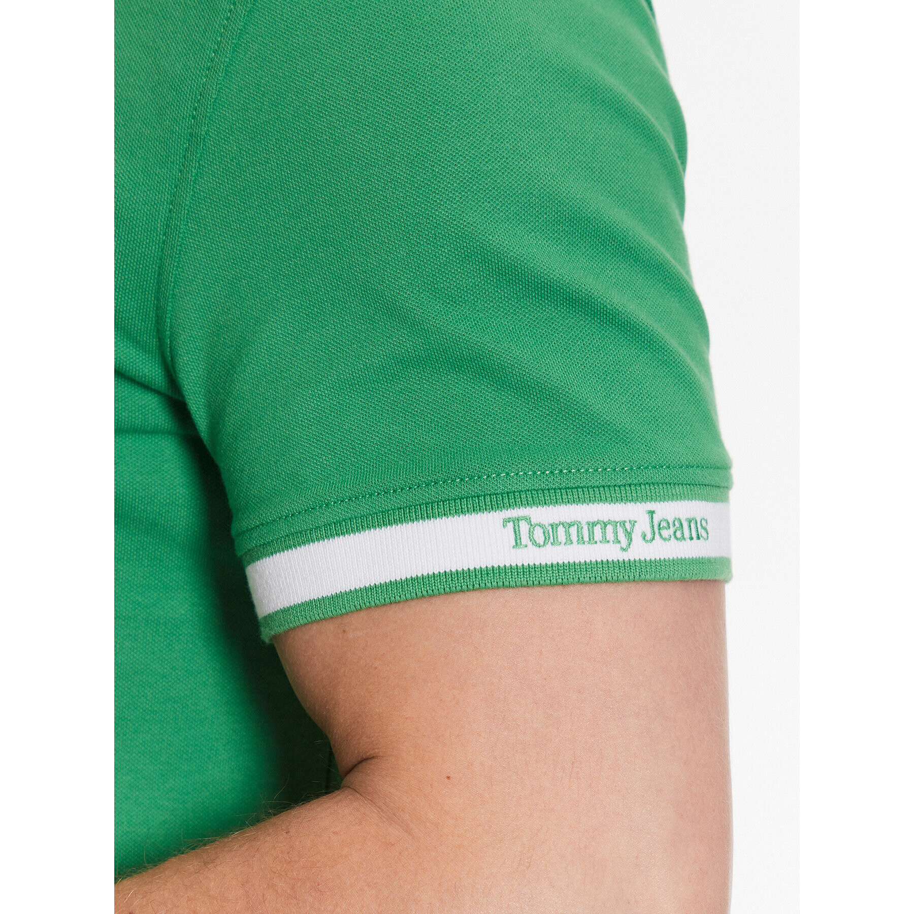 Tommy Jeans Tricou polo DM0DM15751 Verde Regular Fit - Pled.ro