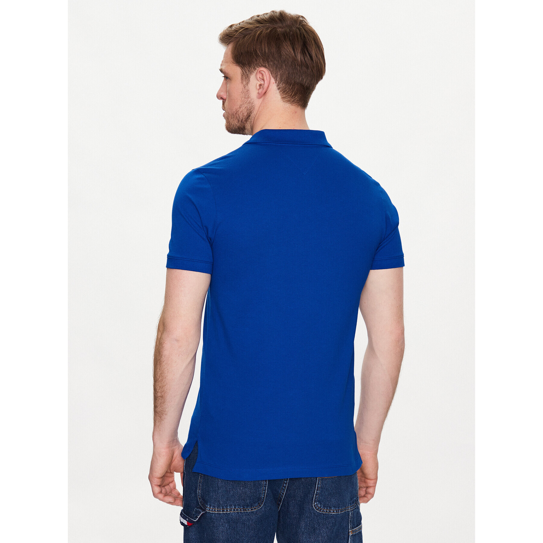 Tommy Jeans Tricou polo DM0DM15940 Bleumarin Slim Fit - Pled.ro