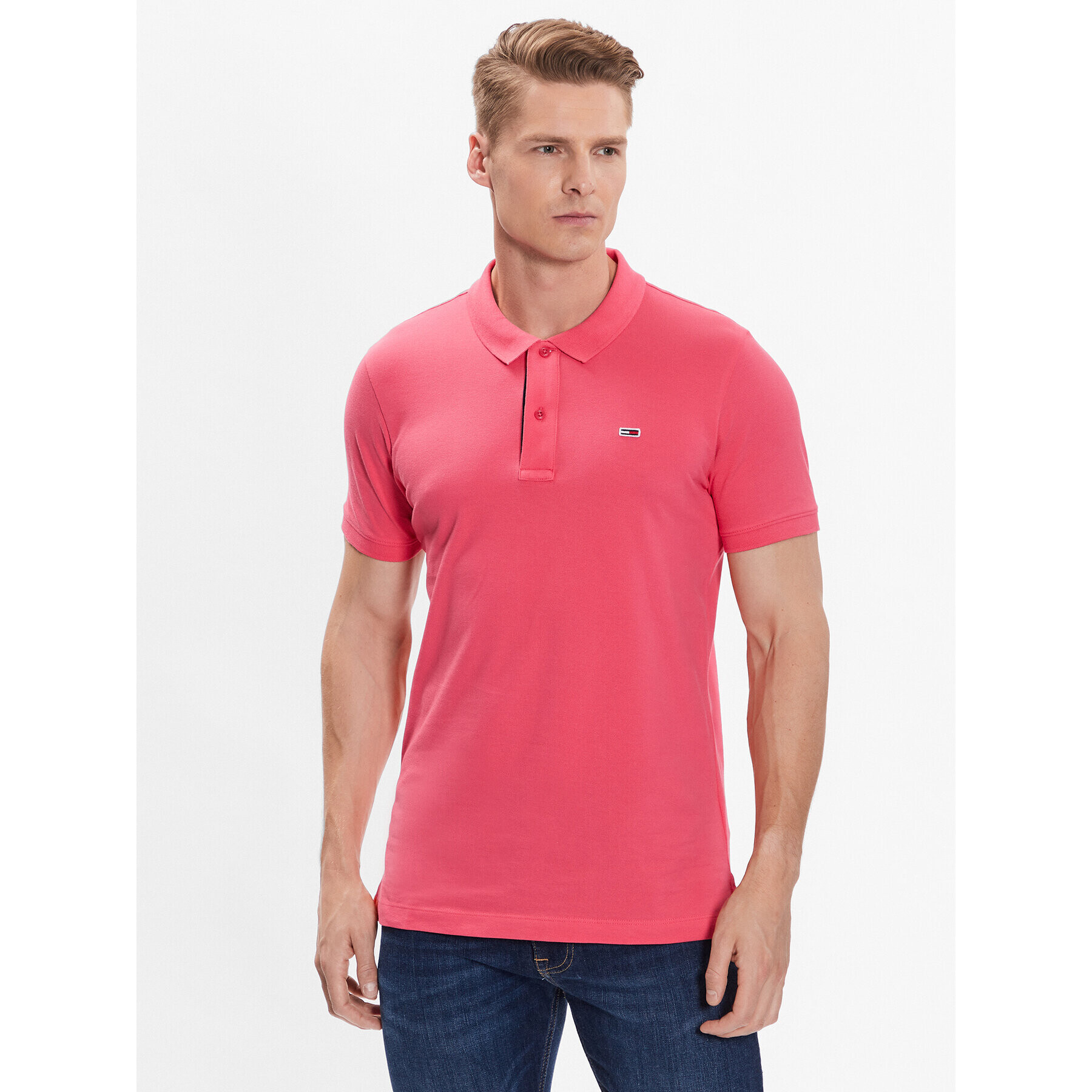 Tommy Jeans Tricou polo DM0DM15940 Roz Slim Fit - Pled.ro