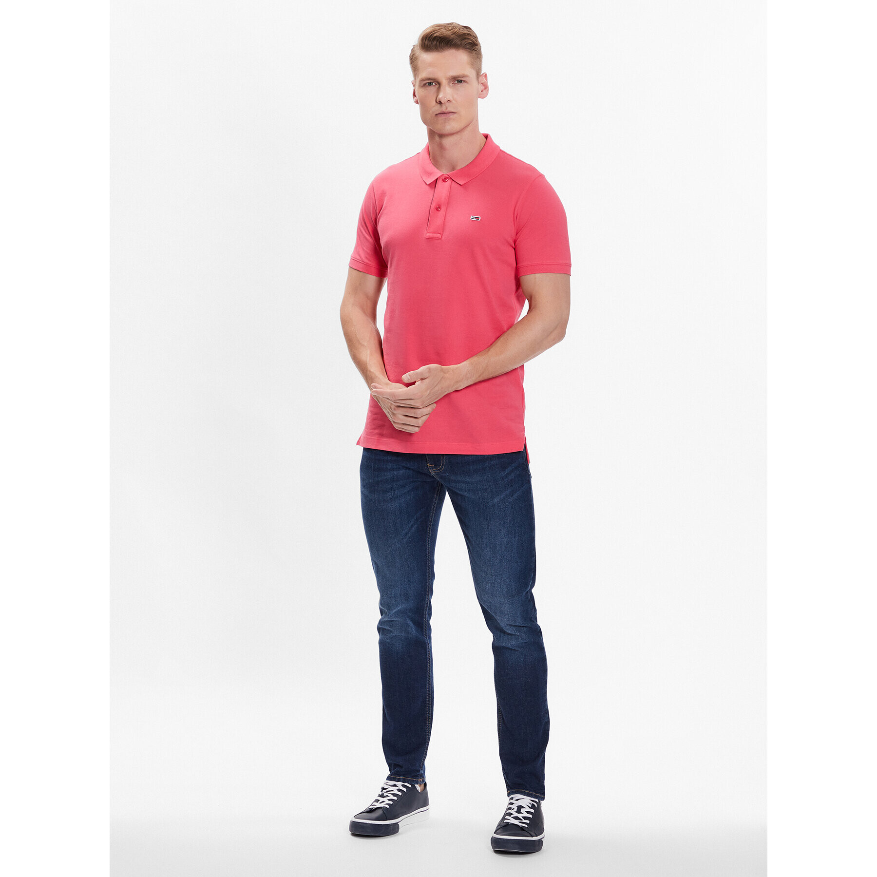 Tommy Jeans Tricou polo DM0DM15940 Roz Slim Fit - Pled.ro