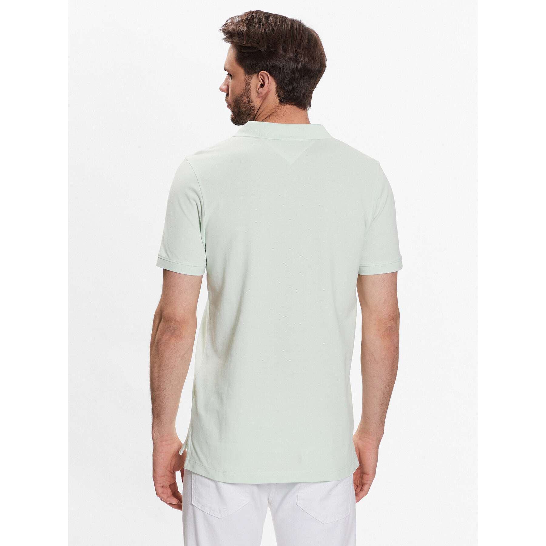 Tommy Jeans Tricou polo DM0DM15940 Verde Slim Fit - Pled.ro