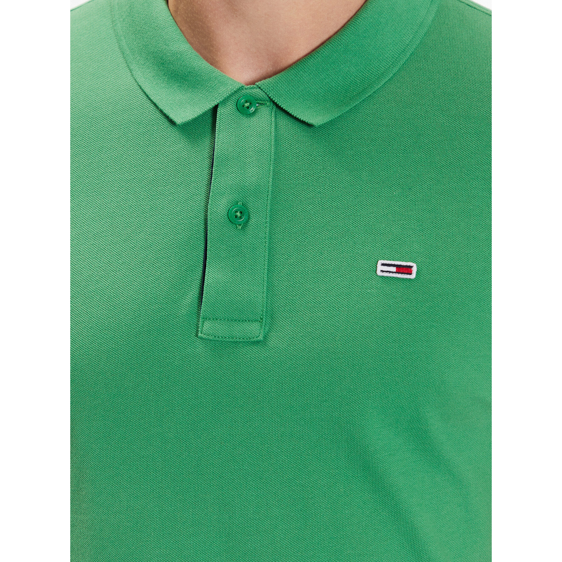 Tommy Jeans Tricou polo DM0DM15940 Verde Slim Fit - Pled.ro