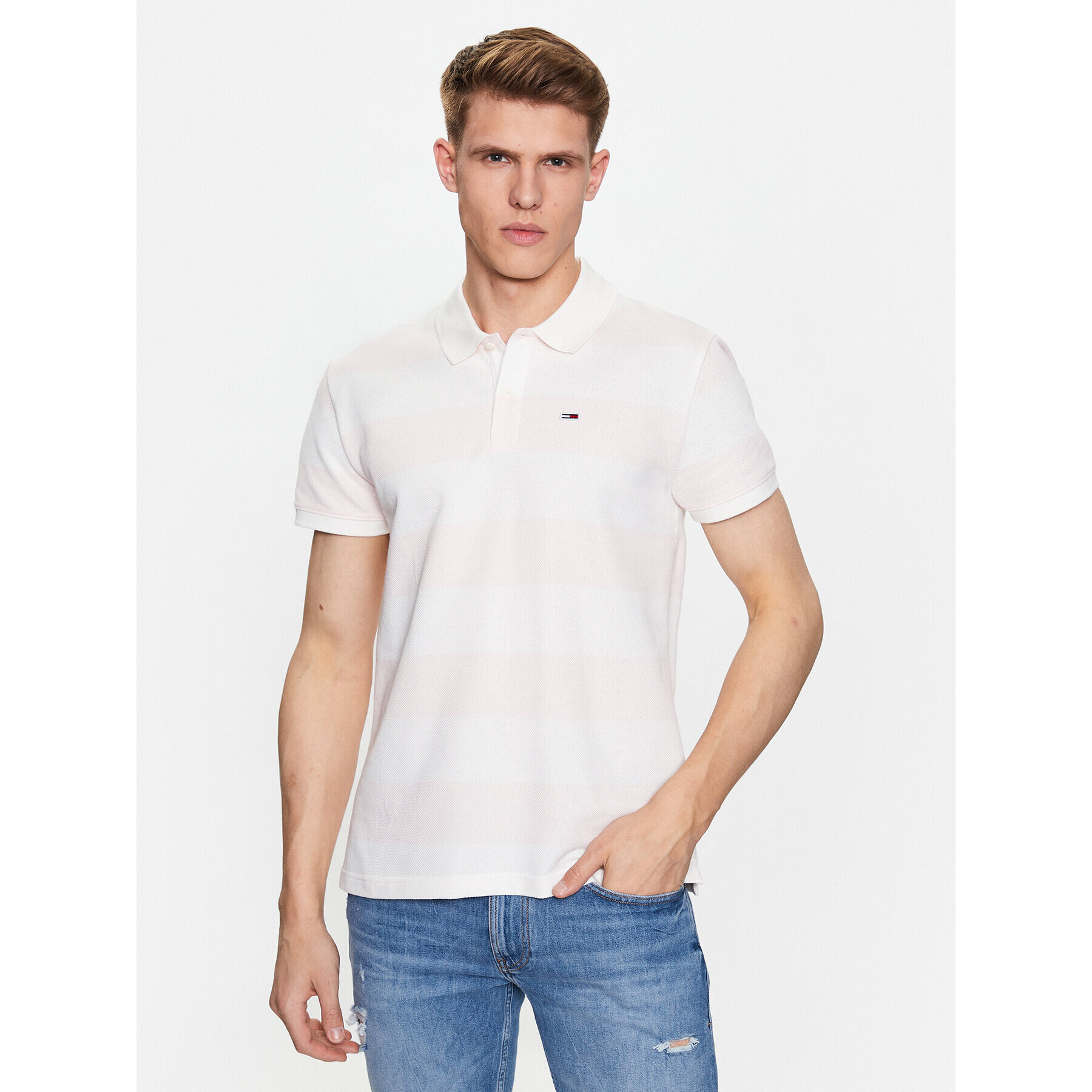 Tommy Jeans Tricou polo DM0DM16225 Roz Regular Fit - Pled.ro