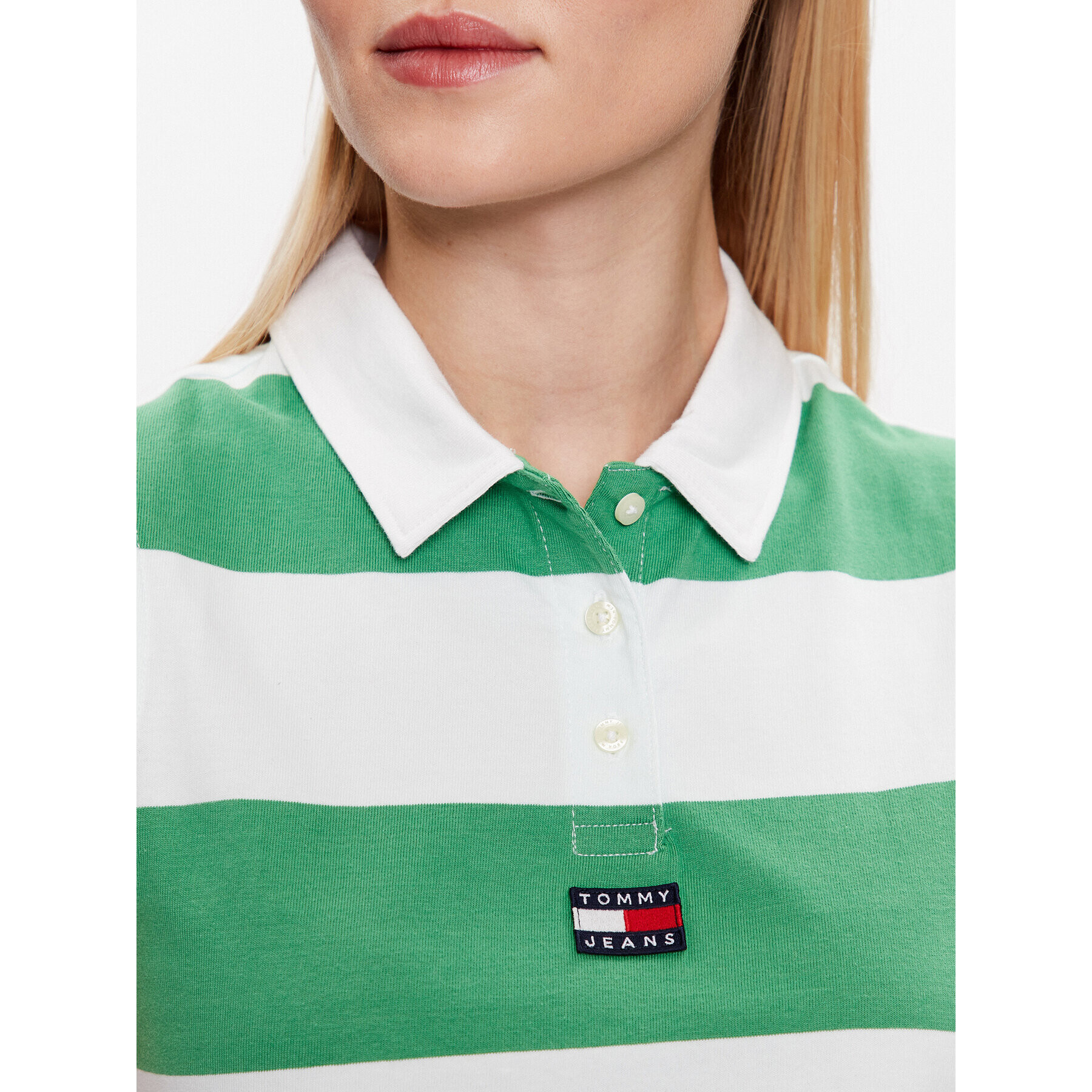 Tommy Jeans Tricou polo DW0DW15325 Verde Relaxed Fit - Pled.ro