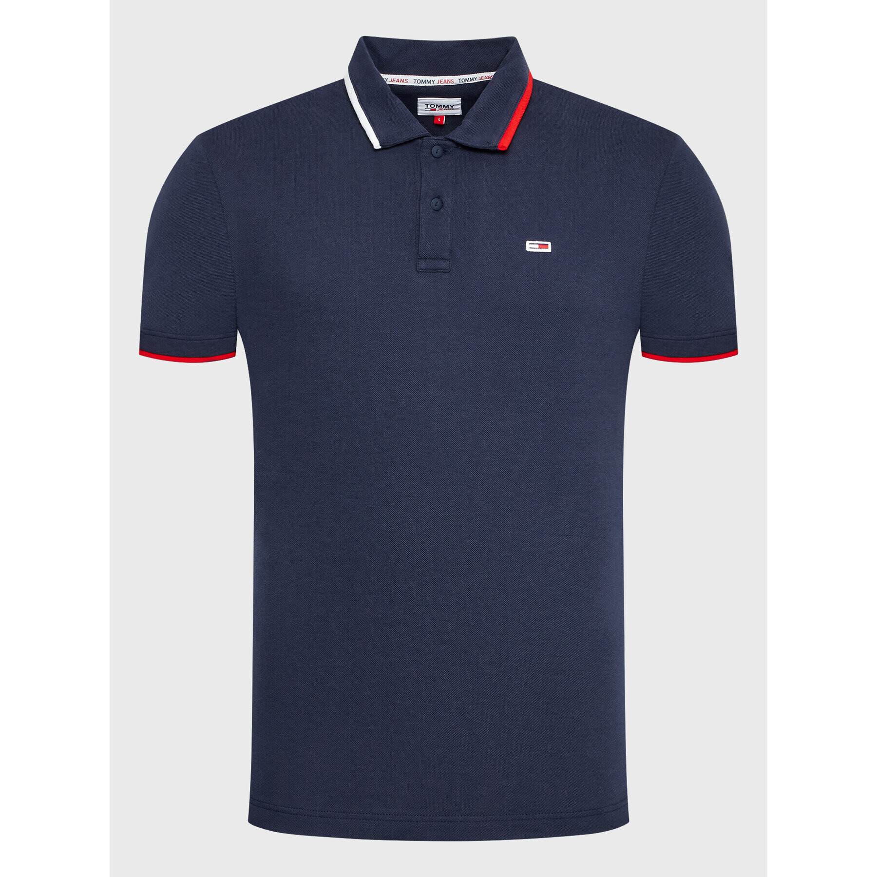 Tommy Jeans Tricou polo Flag DM0DM15076 Bleumarin Regular Fit - Pled.ro