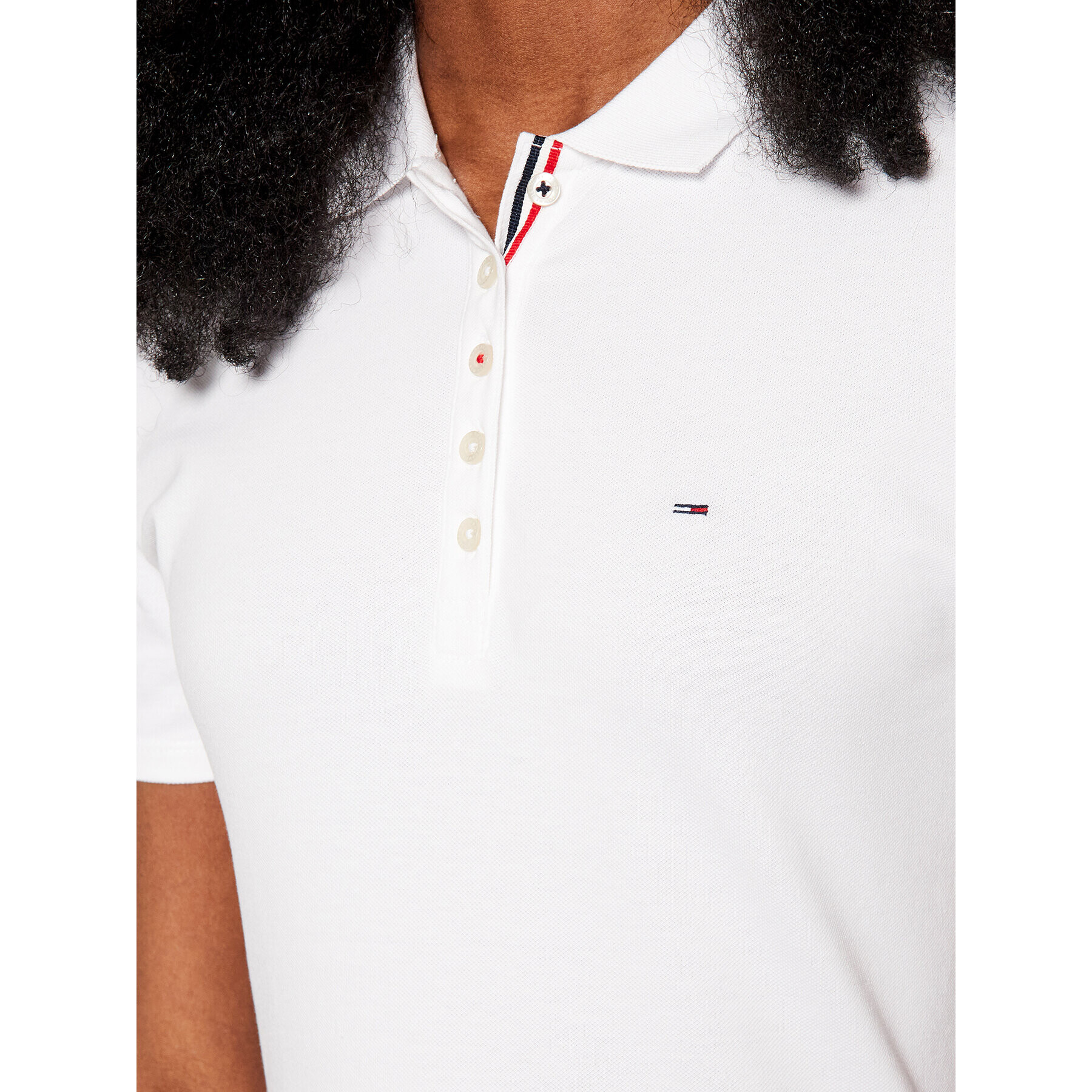 Tommy Jeans Tricou polo Original DW0DW04434 Alb Regular Fit - Pled.ro