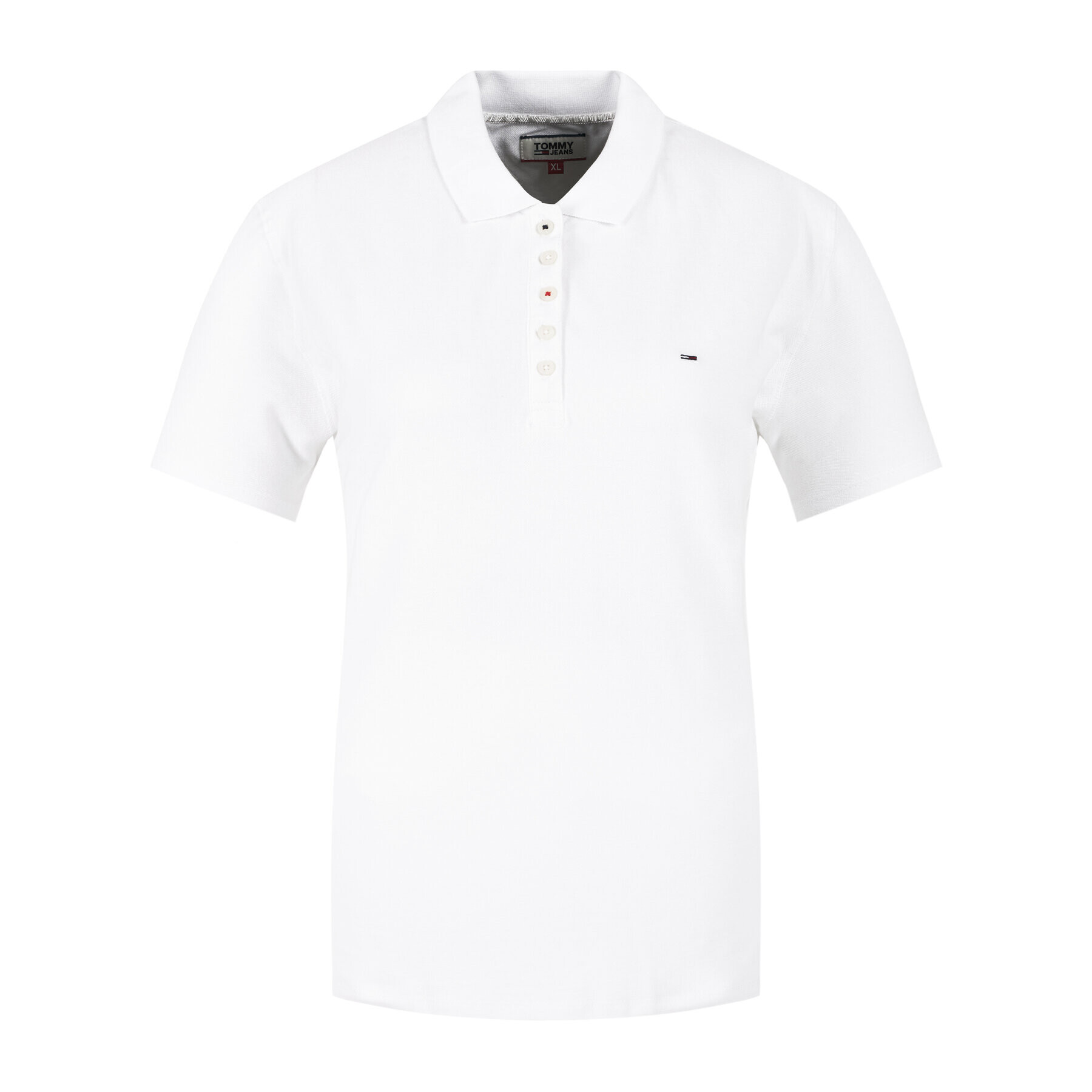 Tommy Jeans Tricou polo Original DW0DW04434 Alb Regular Fit - Pled.ro