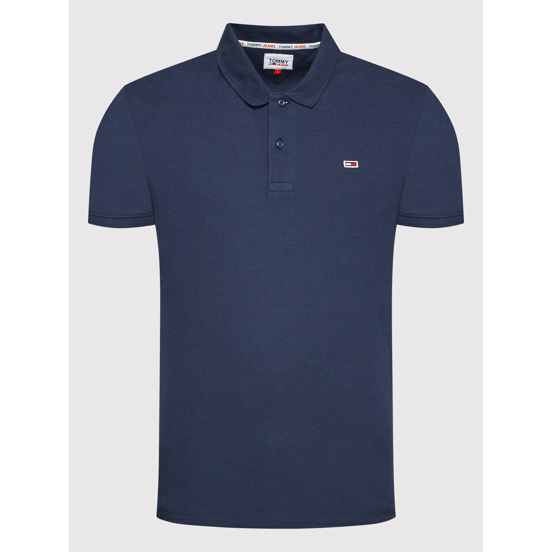 Tommy Jeans Tricou polo Solid Stretch DM0DM12219 Bleumarin Slim Fit - Pled.ro