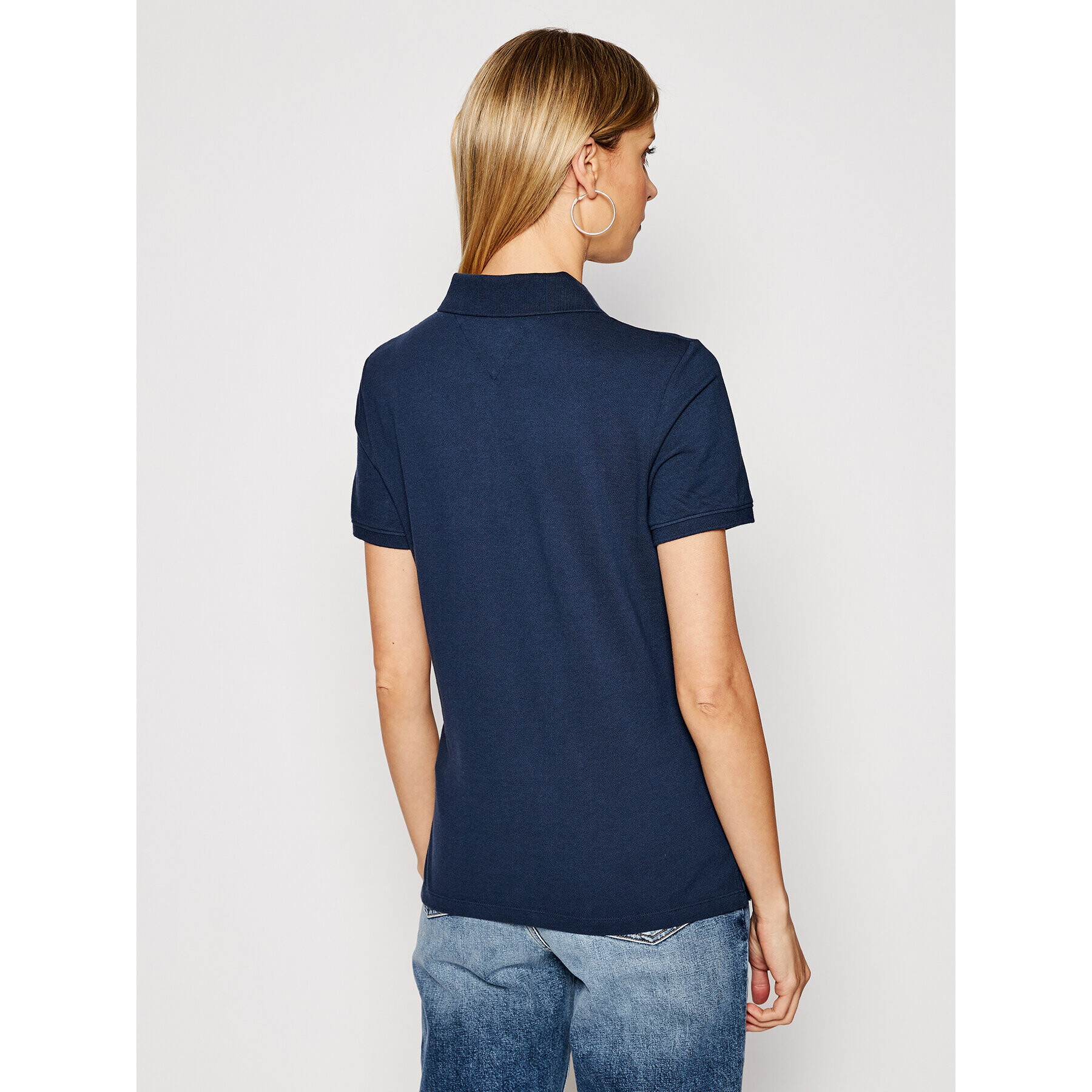 Tommy Jeans Tricou polo Tjw DW0DW09199 Bleumarin Slim Fit - Pled.ro