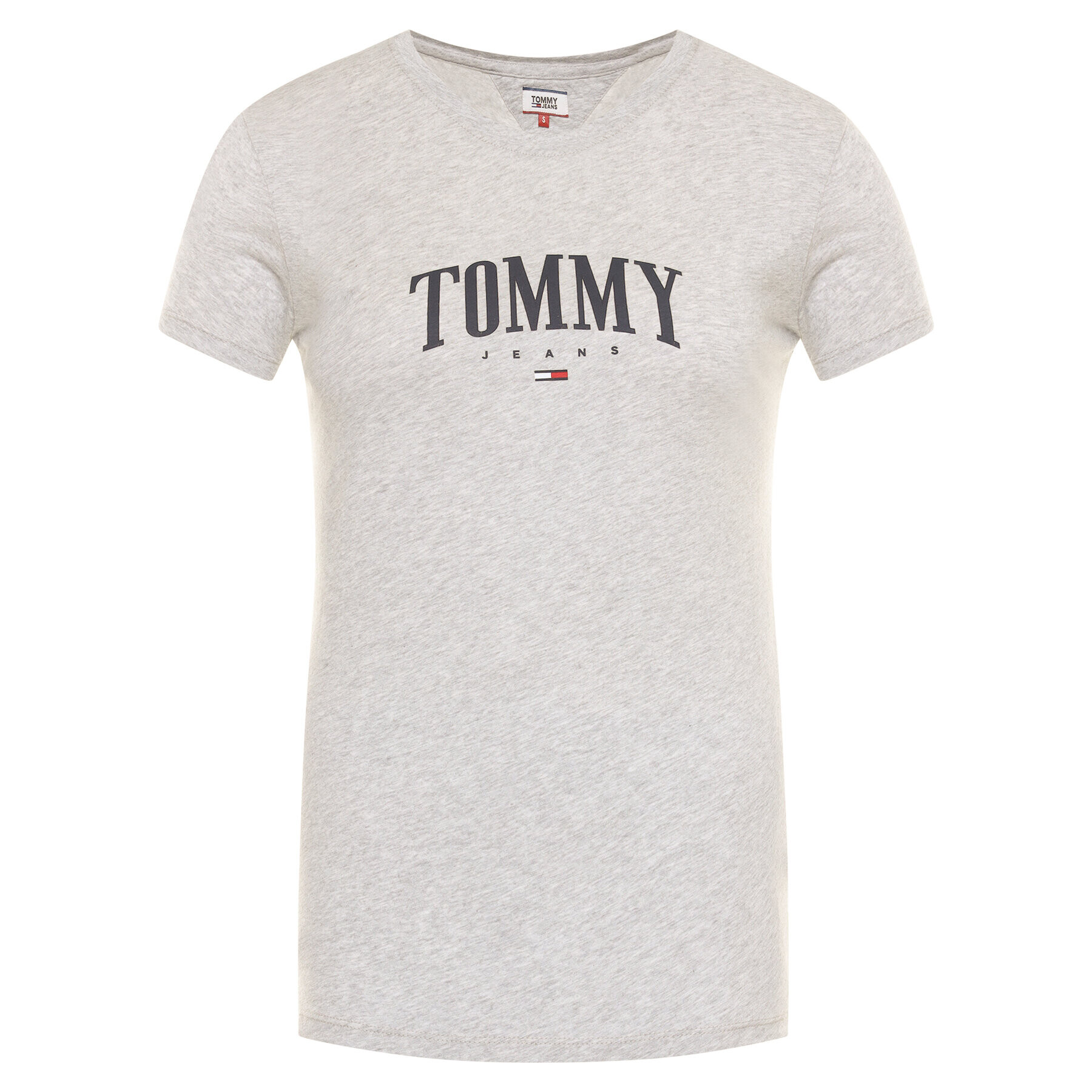 Tommy Jeans Tricou Script DW0DW08061 Gri Slim Fit - Pled.ro