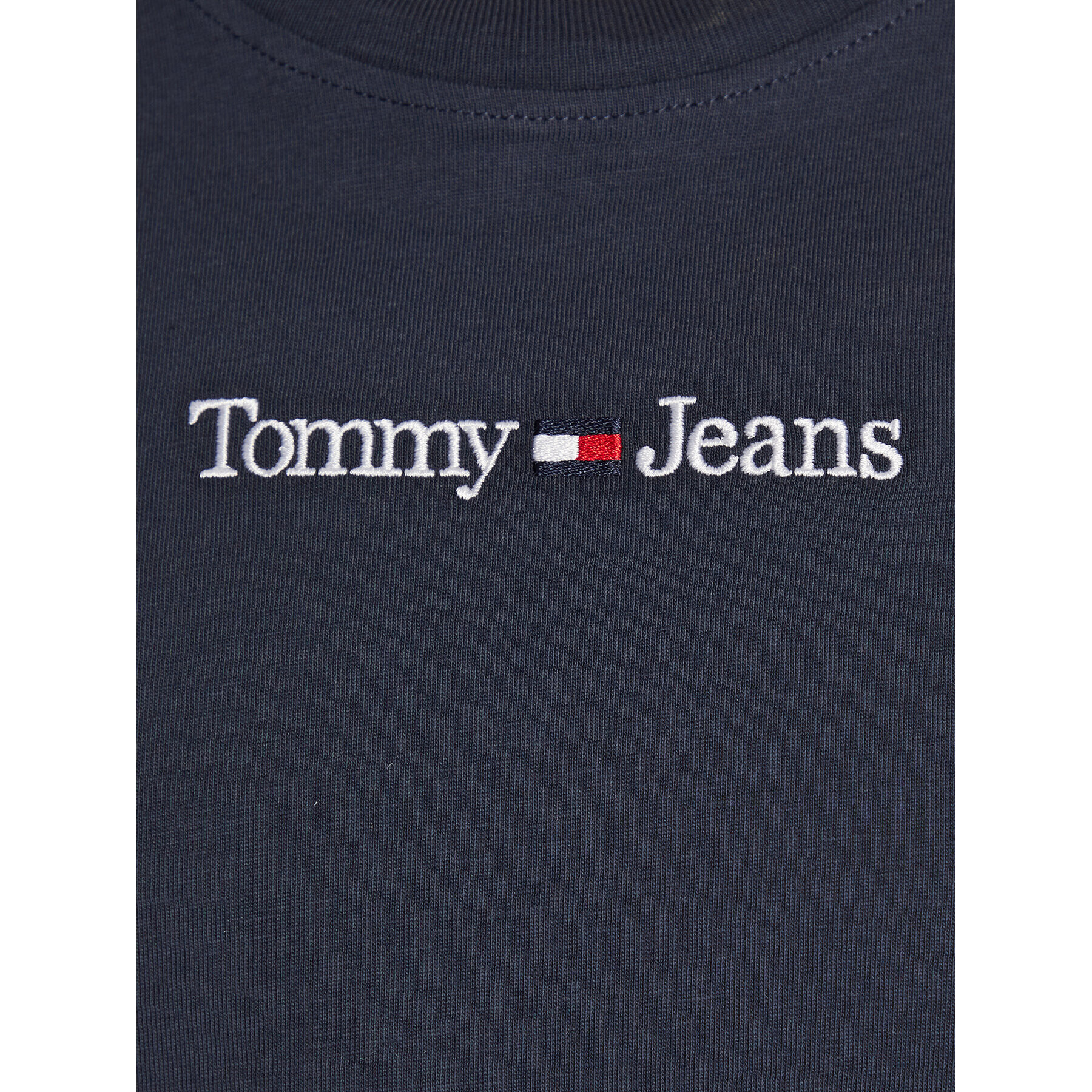 Tommy Jeans Tricou Serif Linear DW0DW15049 Bleumarin Regular Fit - Pled.ro