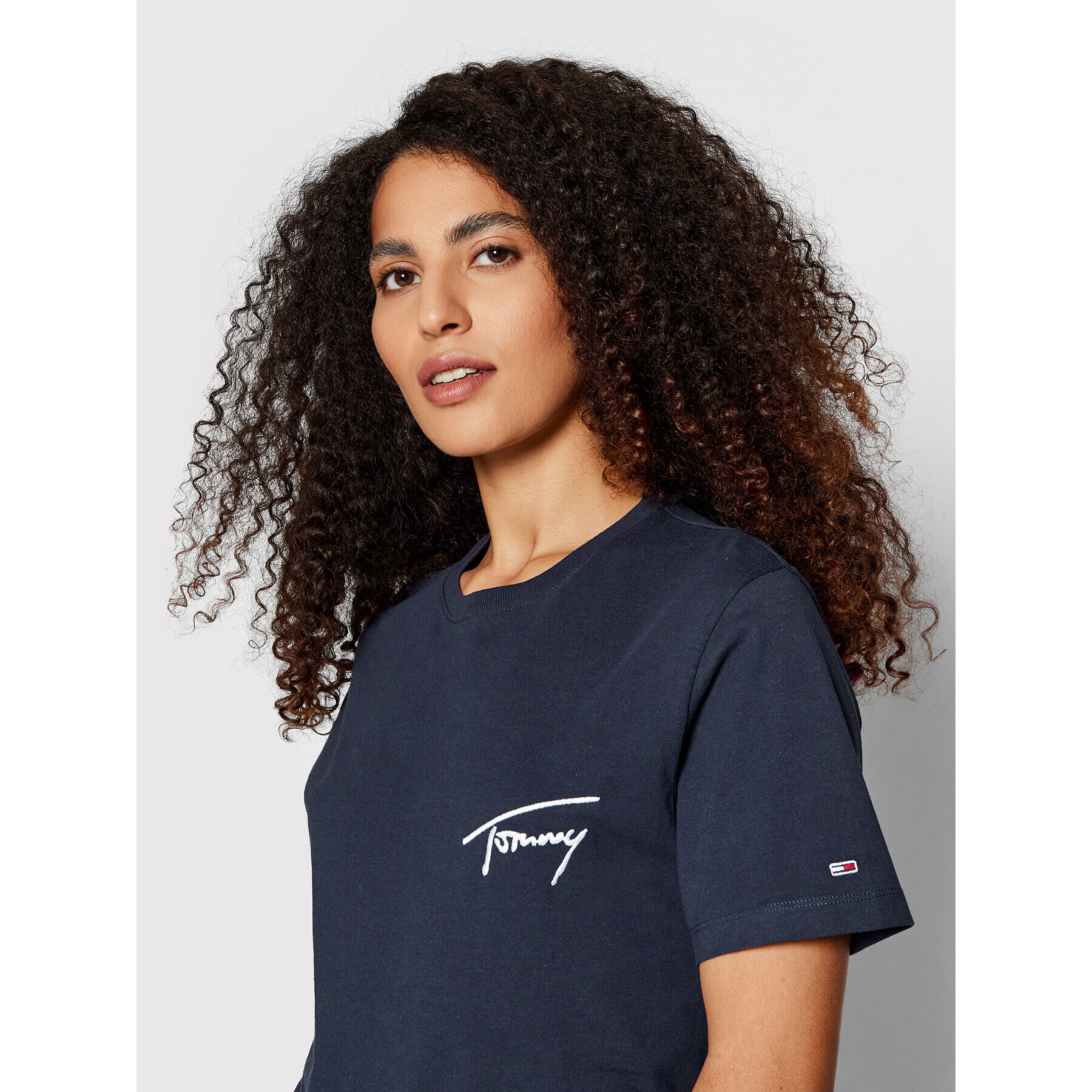 Tommy Jeans Tricou Signature DW0DW12940 Bleumarin Relaxed Fit - Pled.ro