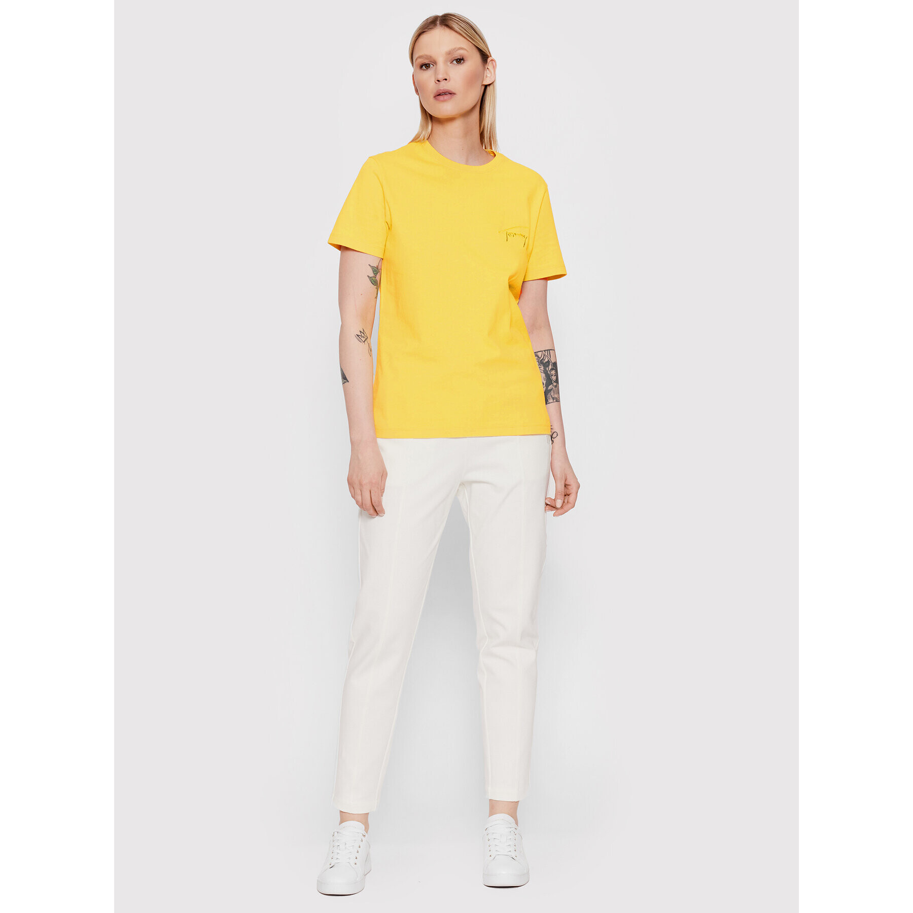 Tommy Jeans Tricou Signature DW0DW12940 Galben Relaxed Fit - Pled.ro