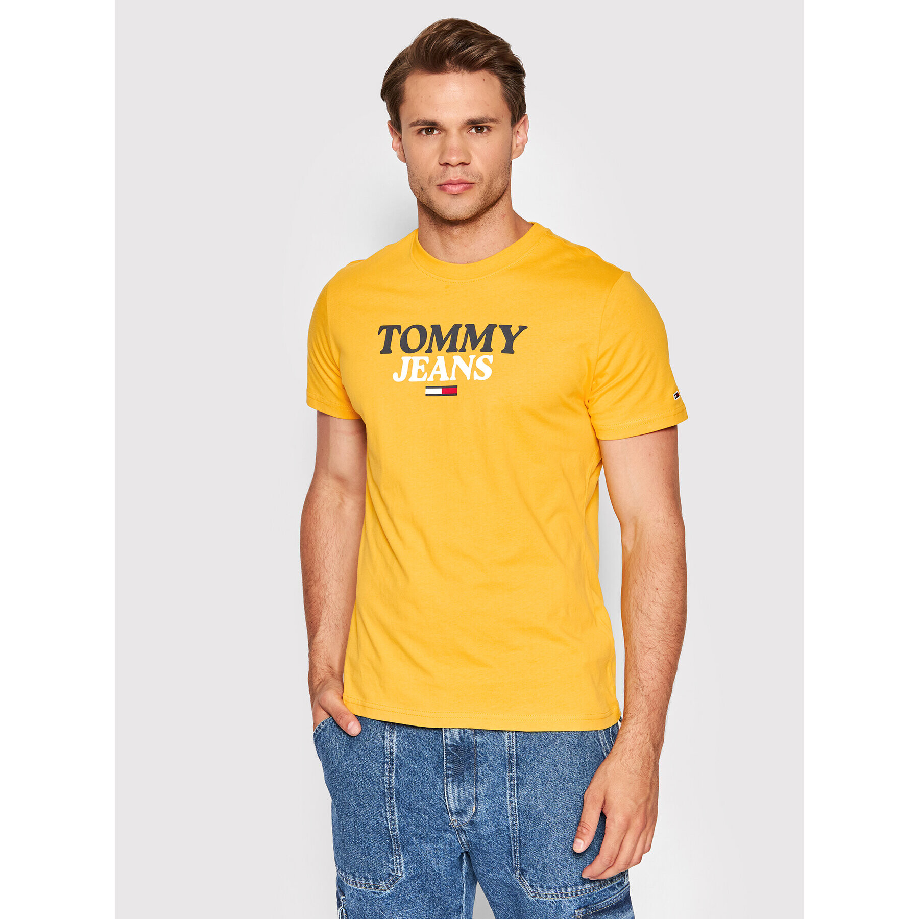 Tommy Jeans Tricou Tjm Entry DM0DM12853 Galben Slim Fit - Pled.ro