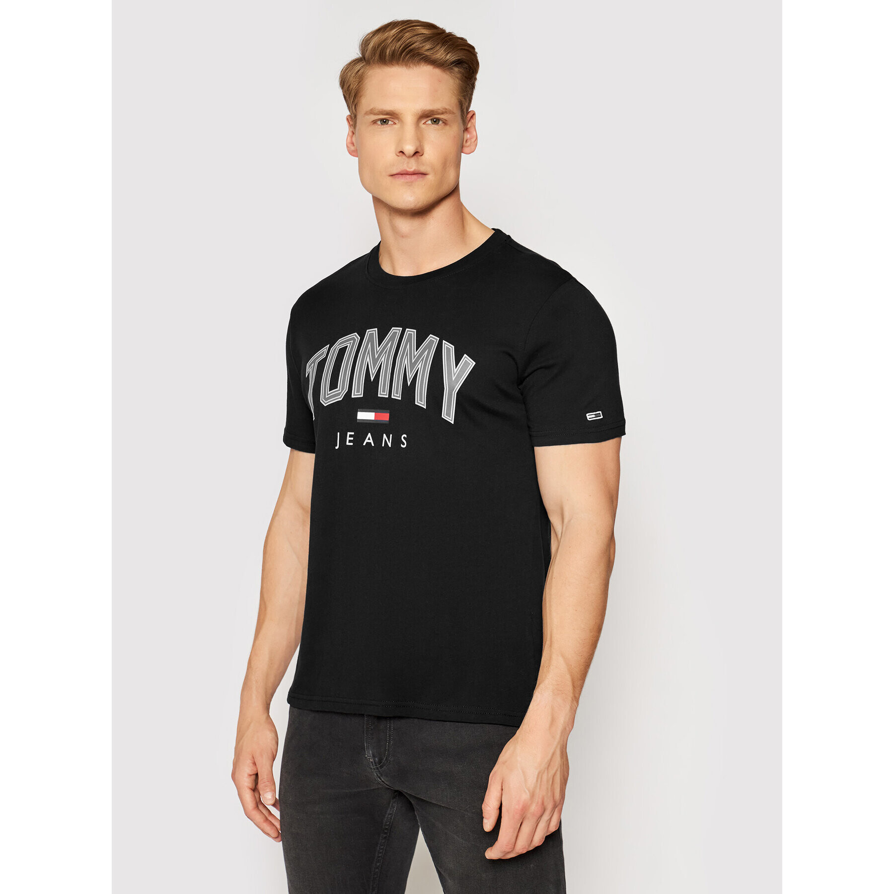 Tommy Jeans Tricou Tjm Shadow Print Tee DM0DM10226 Negru Regular Fit - Pled.ro