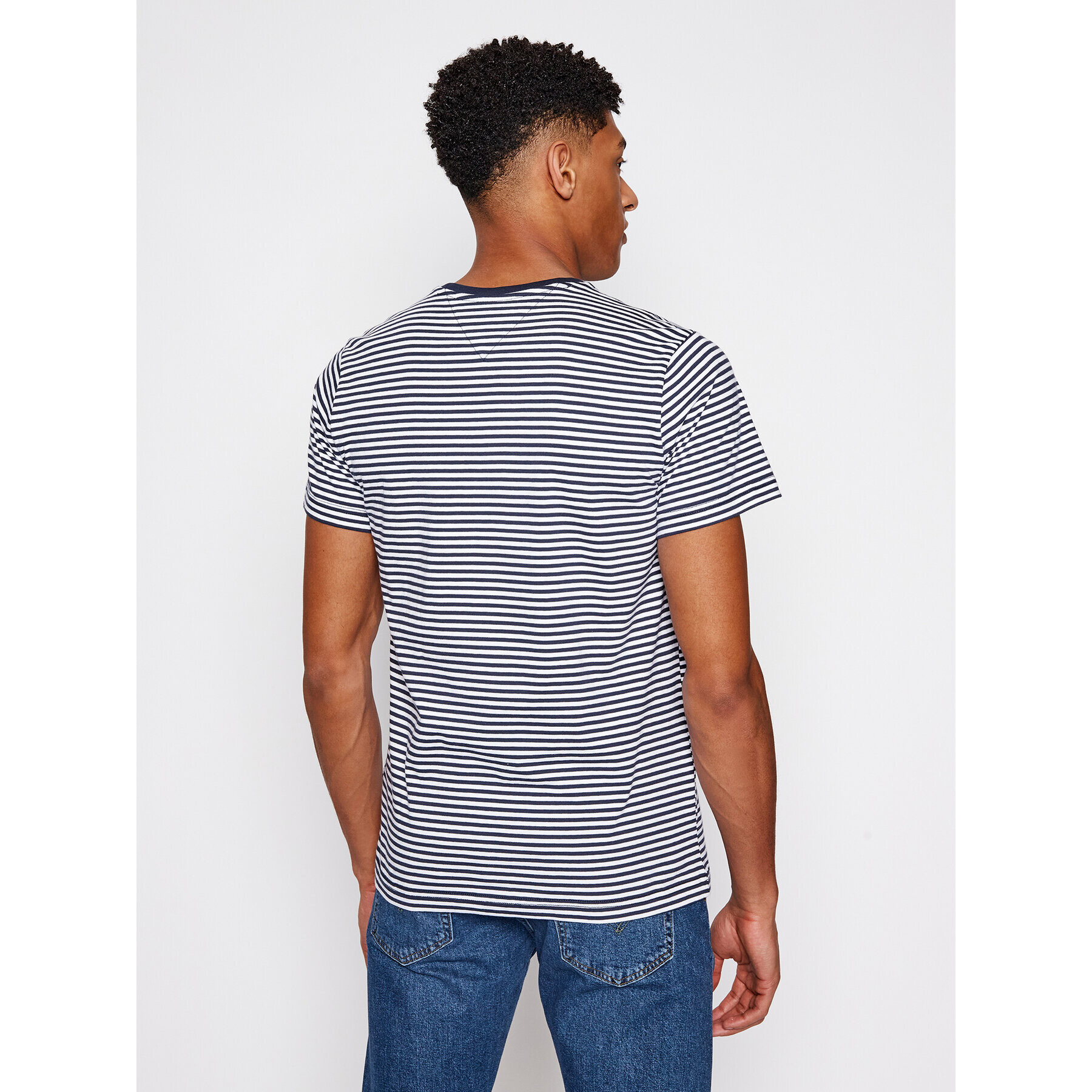 Tommy Jeans Tricou Tjm Tommy Classic Stripe Tee DM0DM05515 Bleumarin Regular Fit - Pled.ro