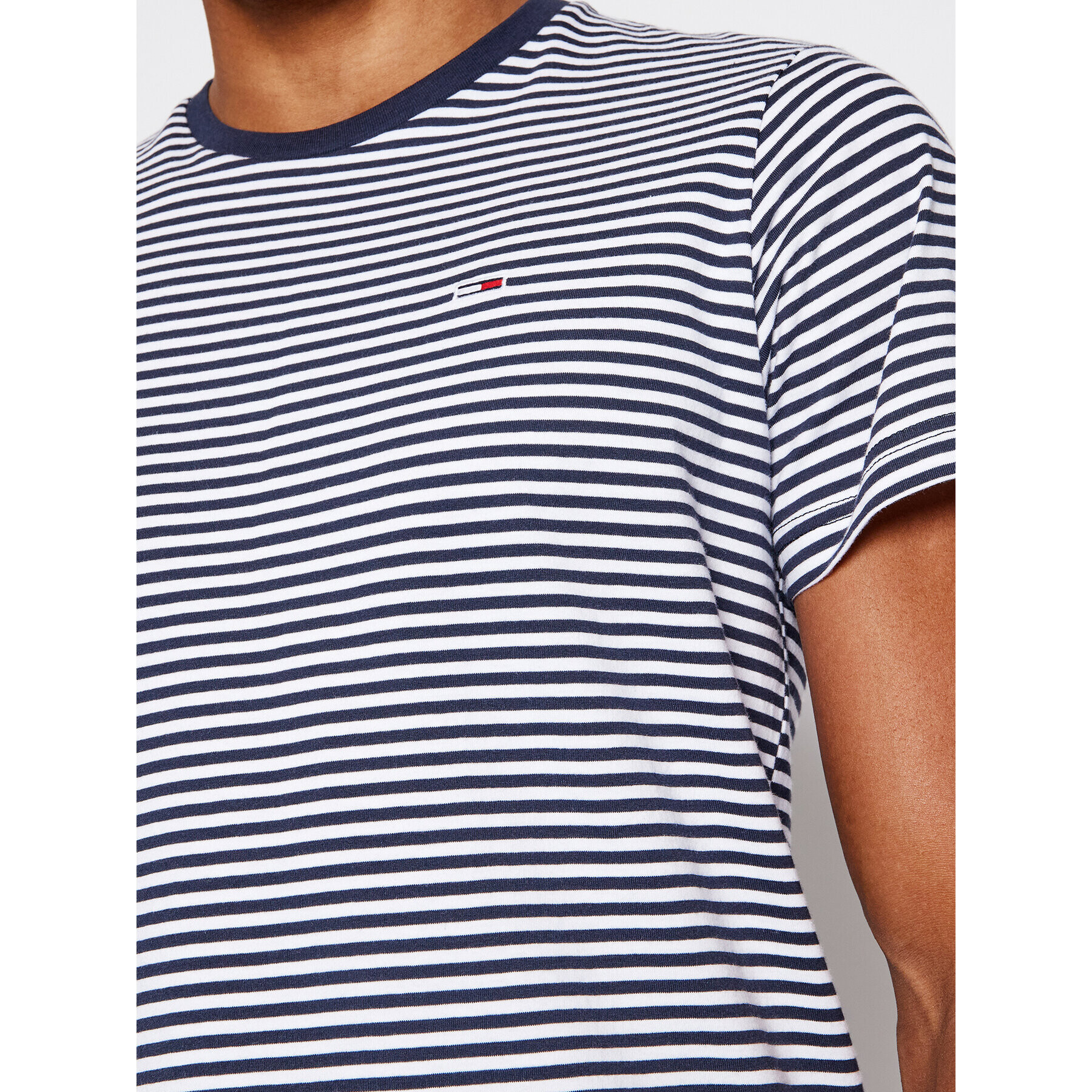 Tommy Jeans Tricou Tjm Tommy Classic Stripe Tee DM0DM05515 Bleumarin Regular Fit - Pled.ro