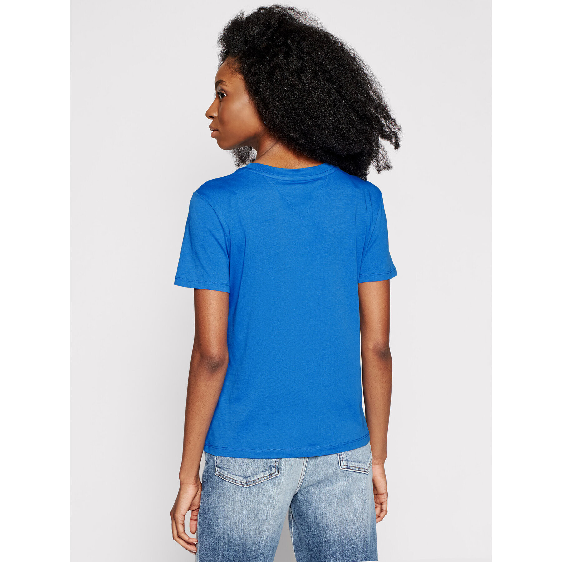 Tommy Jeans Tricou Tjw Jersey C Neck DW0DW09198 Bleumarin Regular Fit - Pled.ro