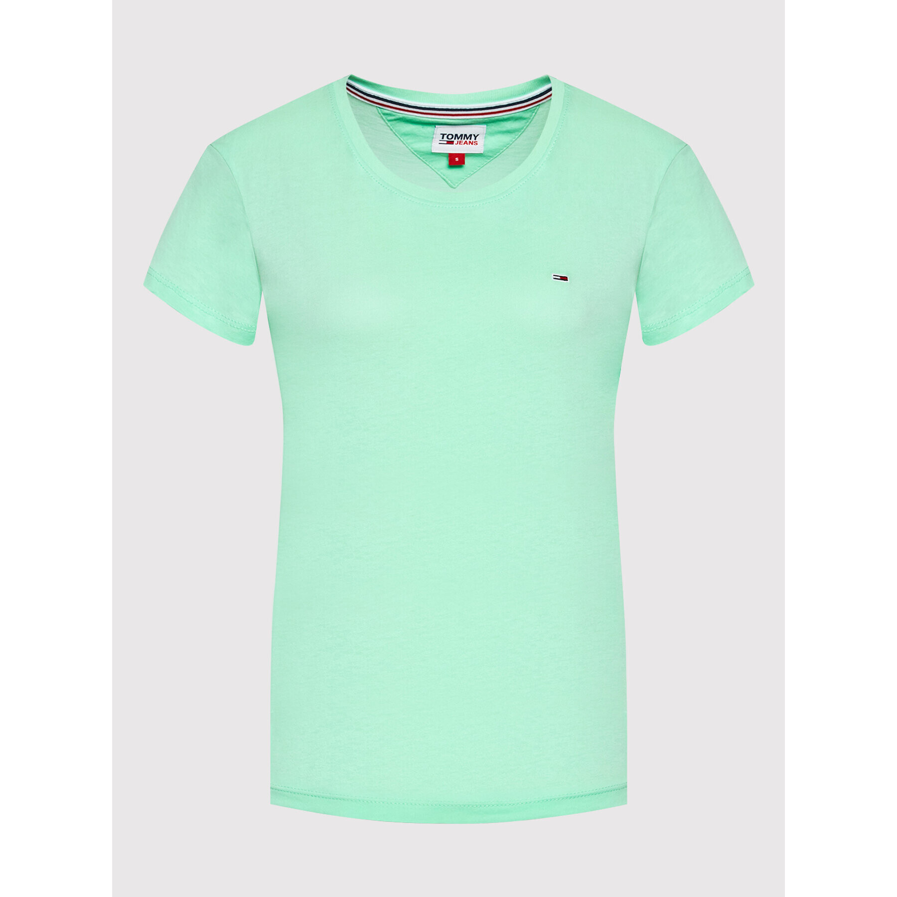 Tommy Jeans Tricou Tjw Soft DW0DW06901 Verde Regular Fit - Pled.ro