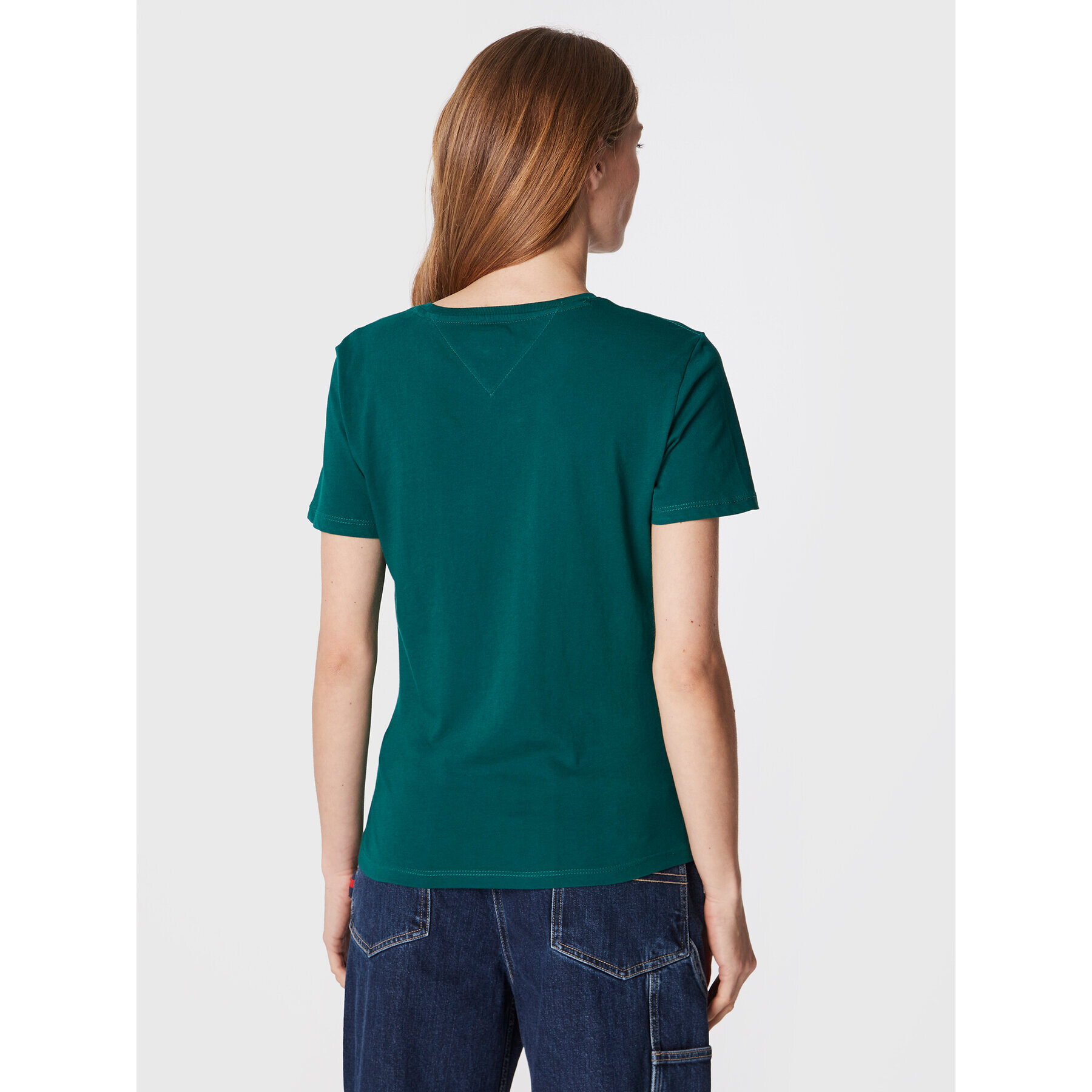 Tommy Jeans Tricou Tjw Soft DW0DW06901 Verde Regular Fit - Pled.ro