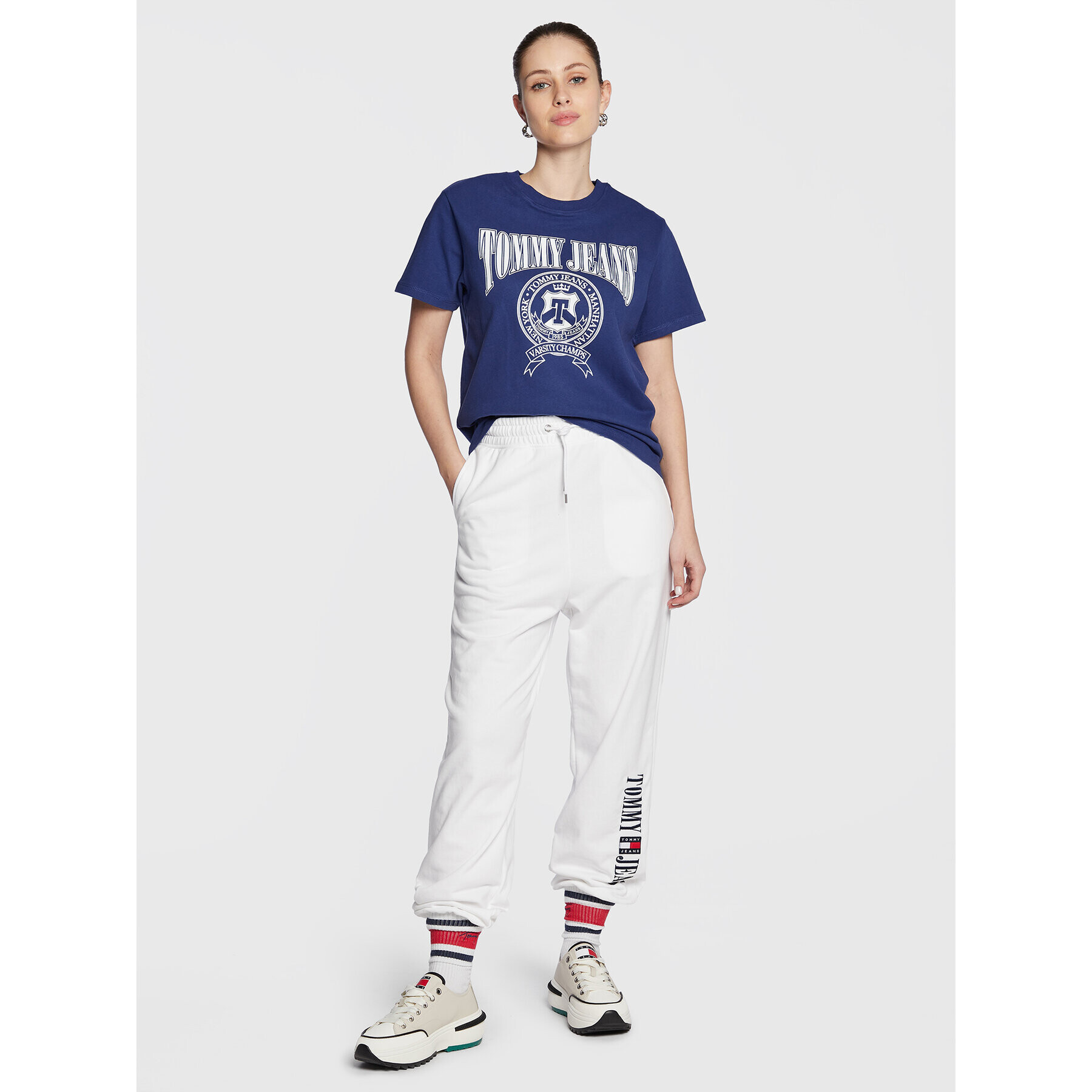 Tommy Jeans Tricou Varsity DW0DW14919 Bleumarin Loose Fit - Pled.ro