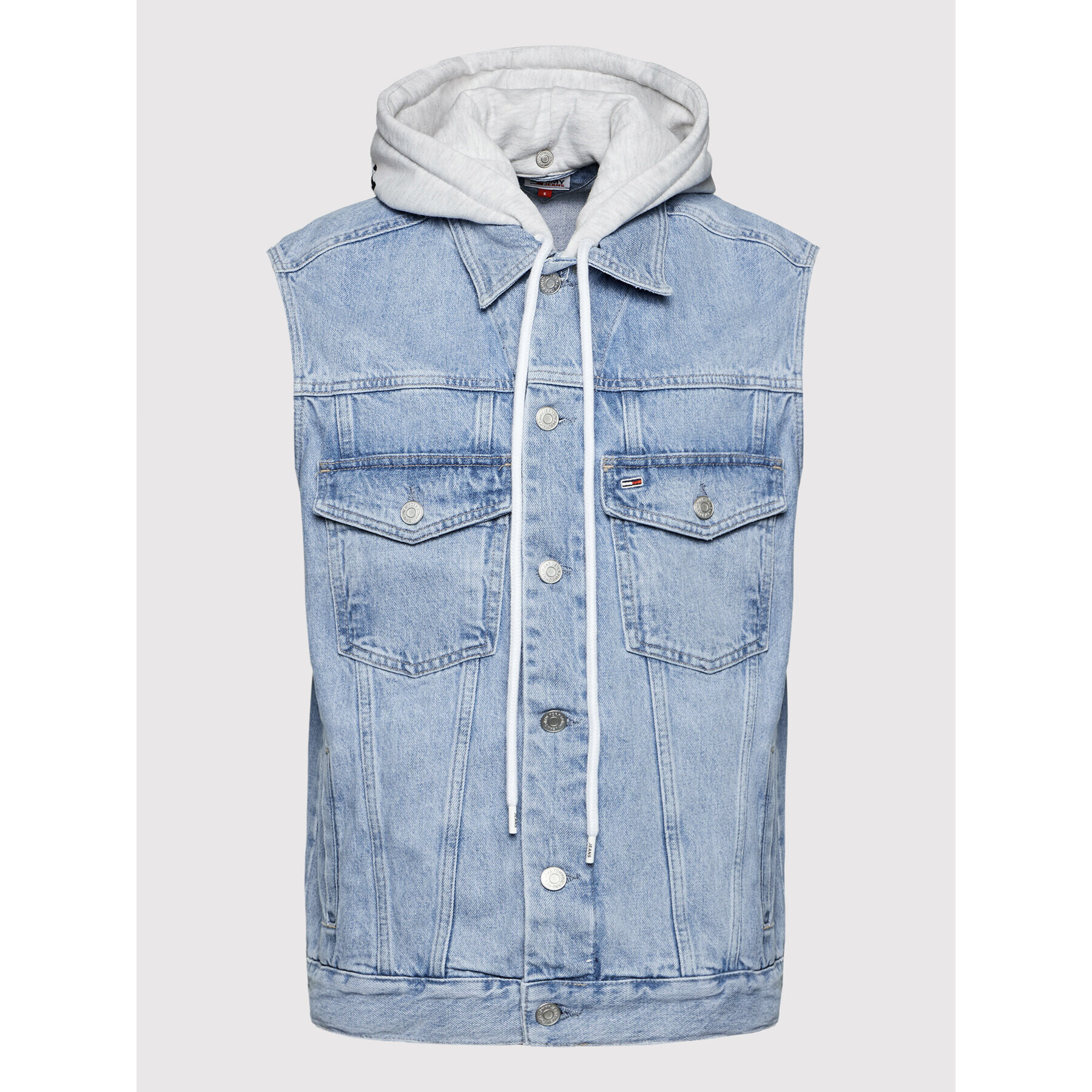 Tommy Jeans Vestă Trucker DW0DW11441 Albastru Oversize - Pled.ro