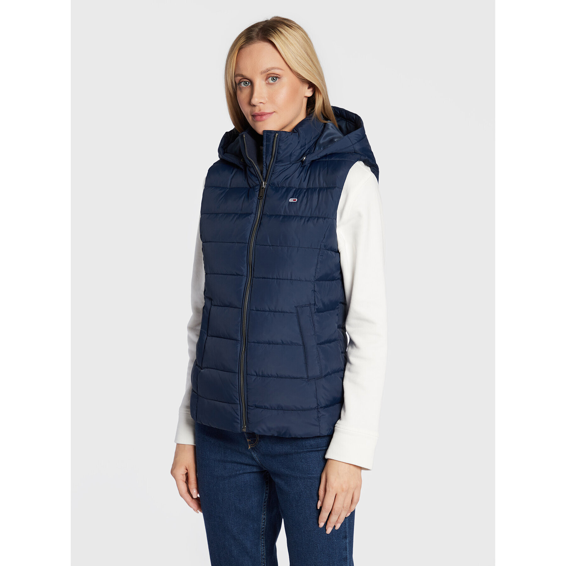 Tommy Jeans Vestă Basic DW0DW13742 Bleumarin Regular Fit - Pled.ro