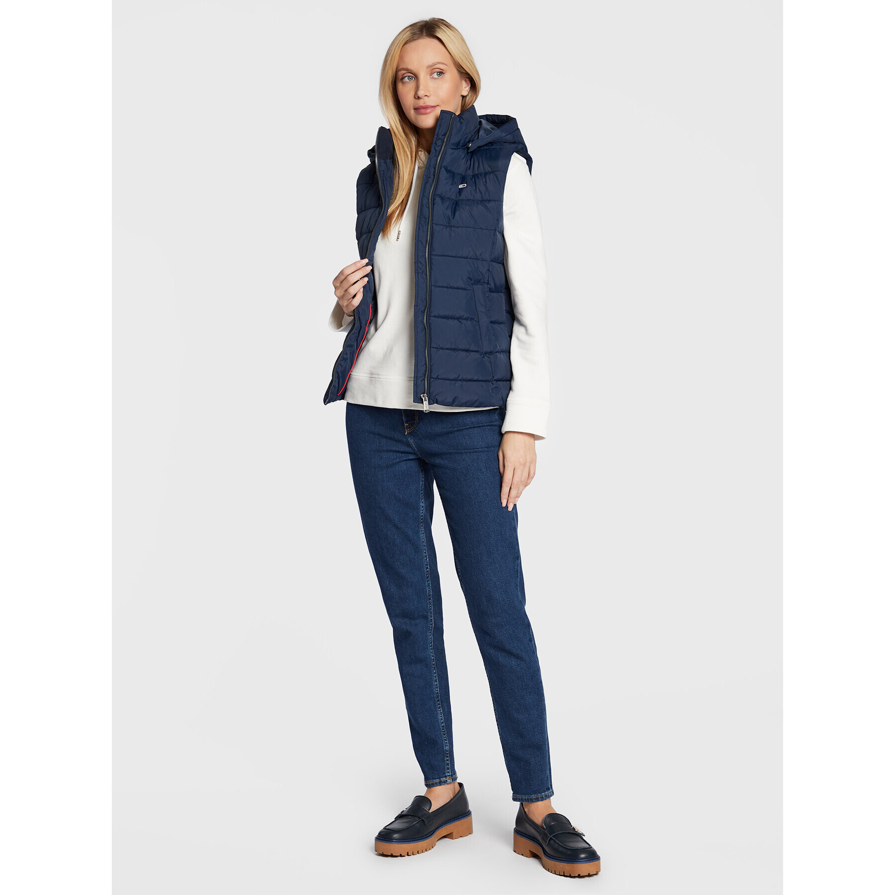 Tommy Jeans Vestă Basic DW0DW13742 Bleumarin Regular Fit - Pled.ro