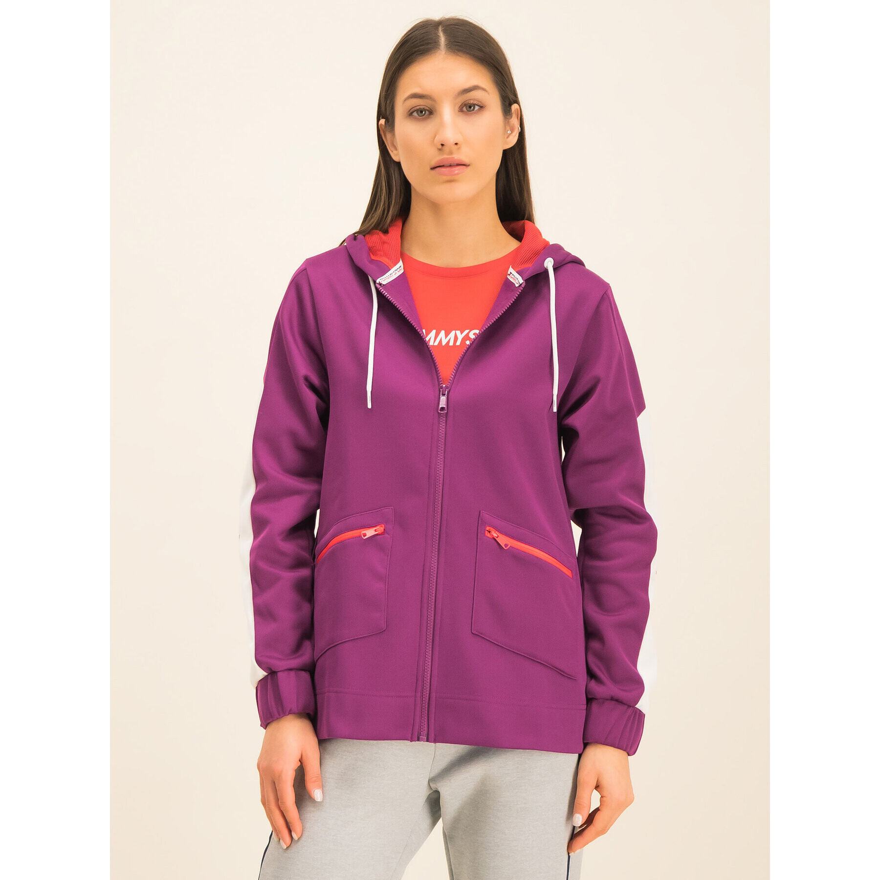 Tommy Sport Bluză Dwr Fleece S10S100405 Violet Regular Fit - Pled.ro